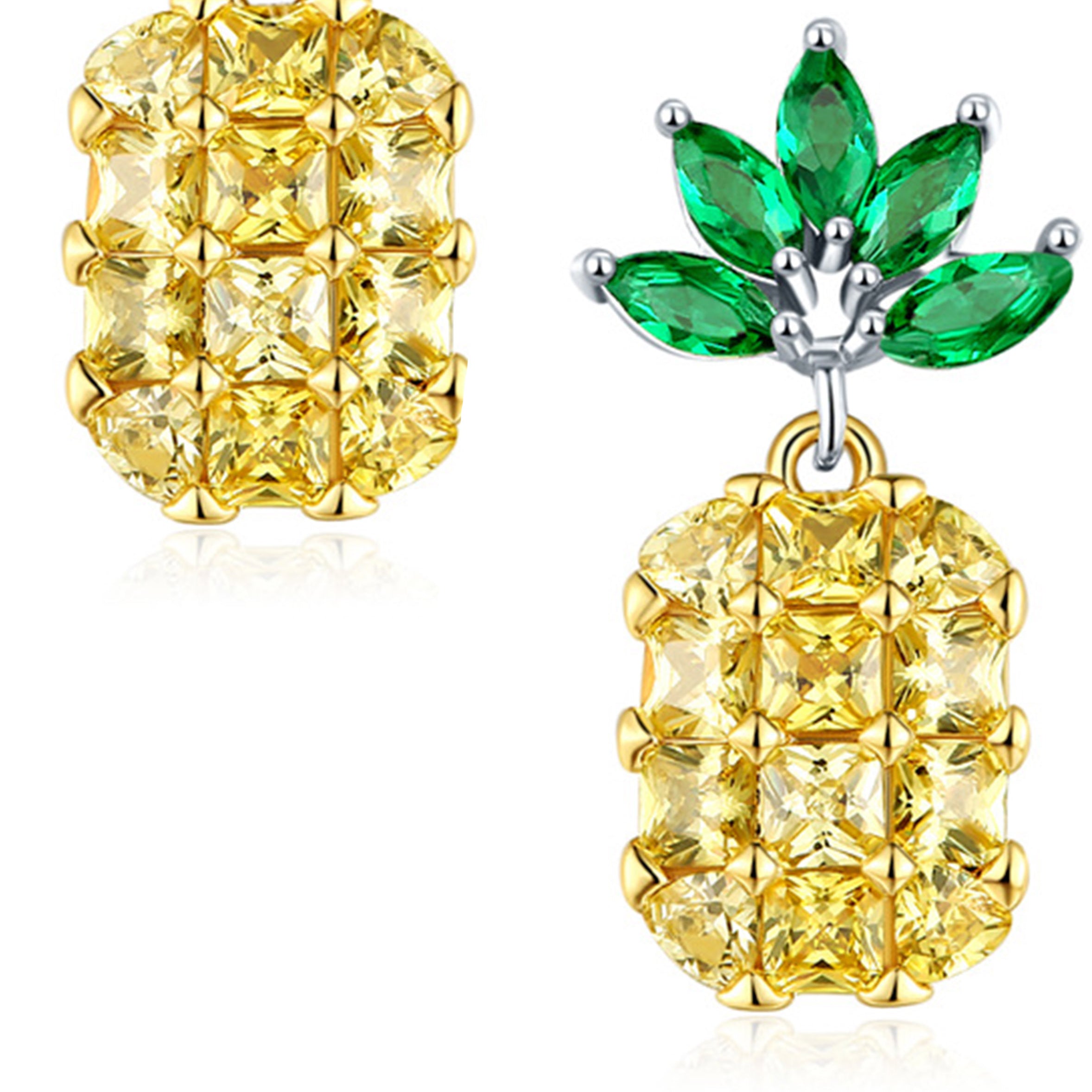 Pendientes de piña con circonitas cúbicas E7714