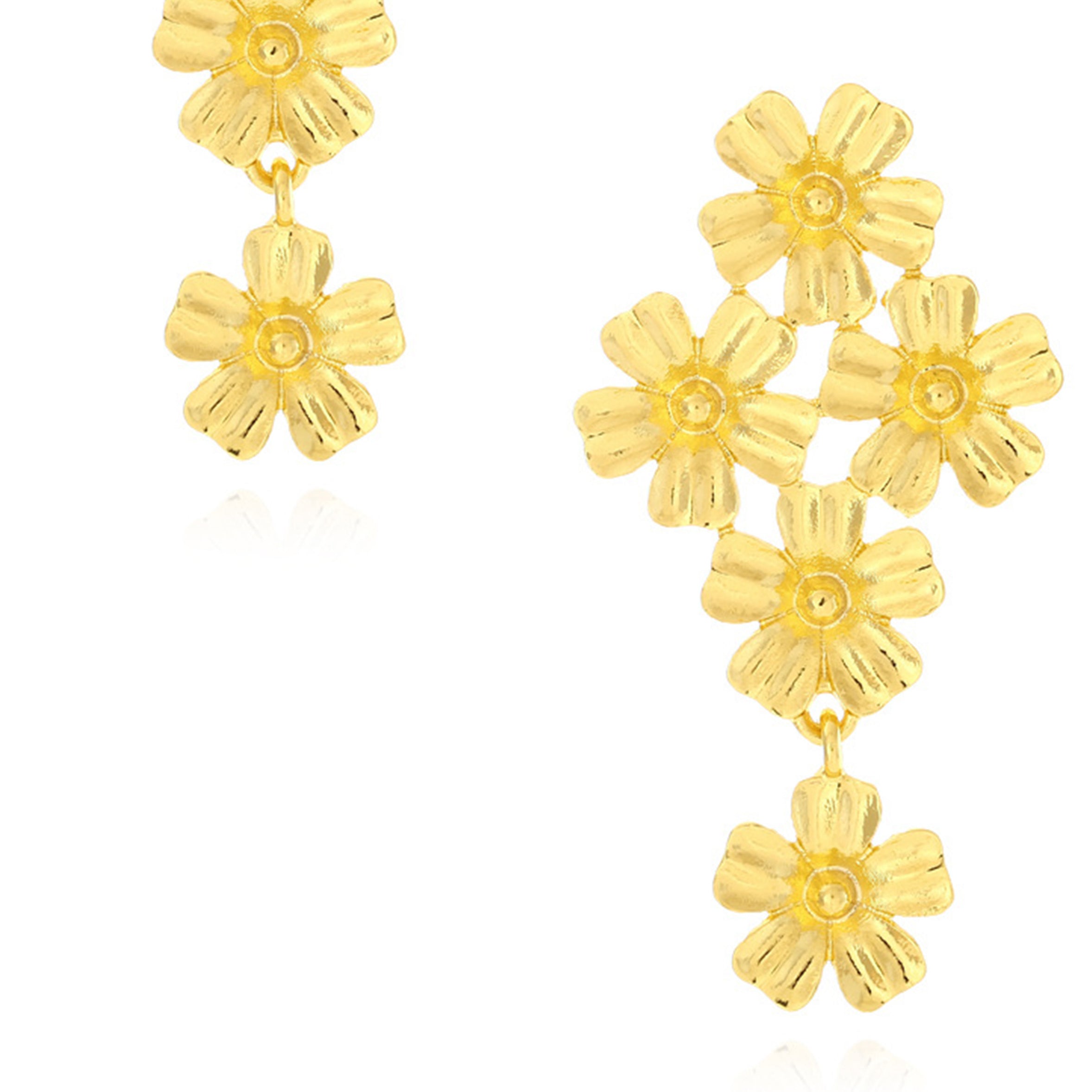 Pendientes de aleación con diseño floral E7755