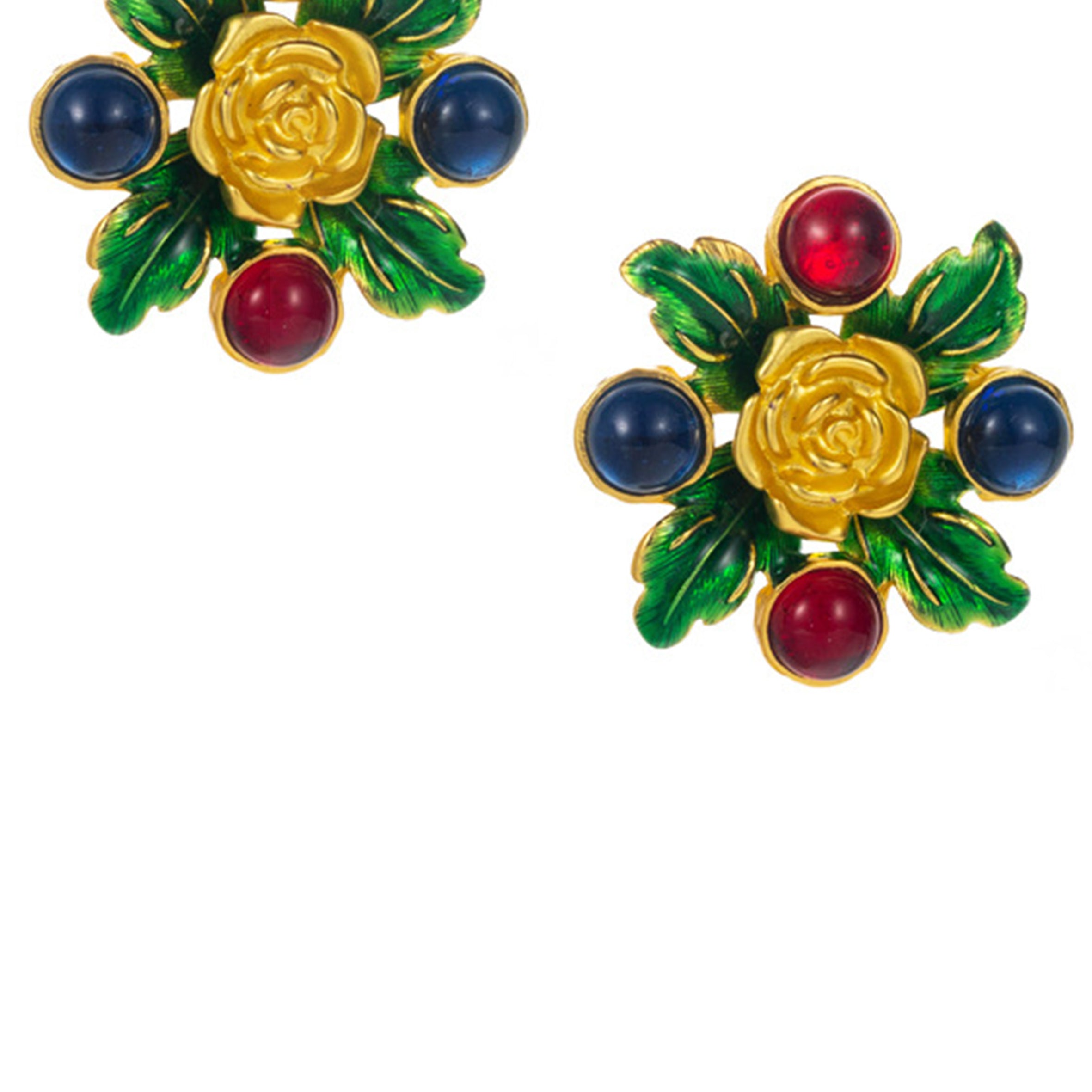 Flower Resin Alloy Stud Earrings E7787