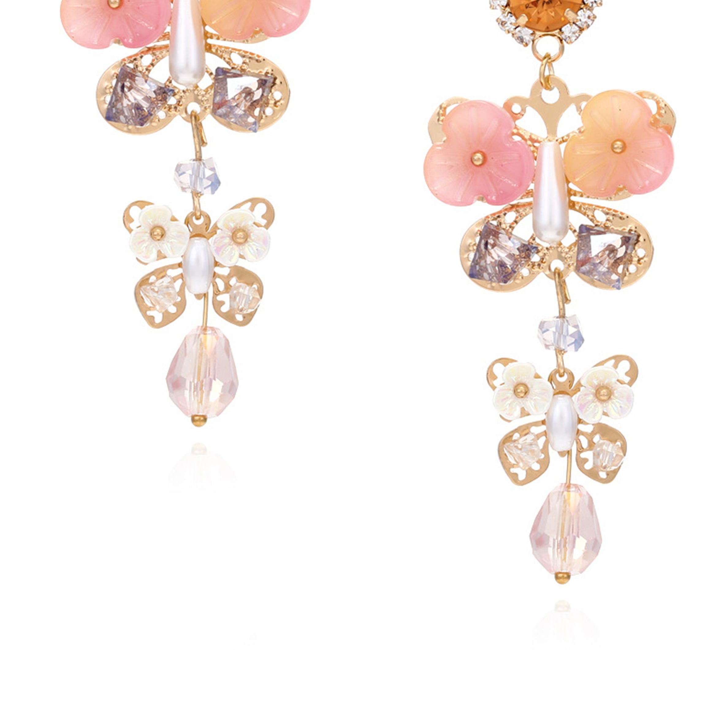 Butterfly Crystal Rhinestone Earrings E7833