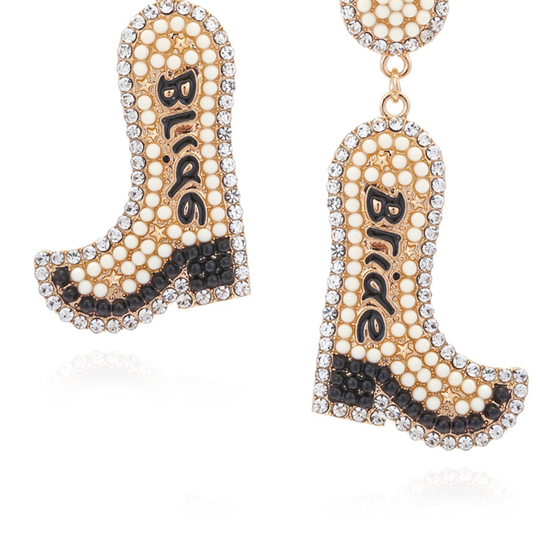 Boot Rhinestone Earrings E7834