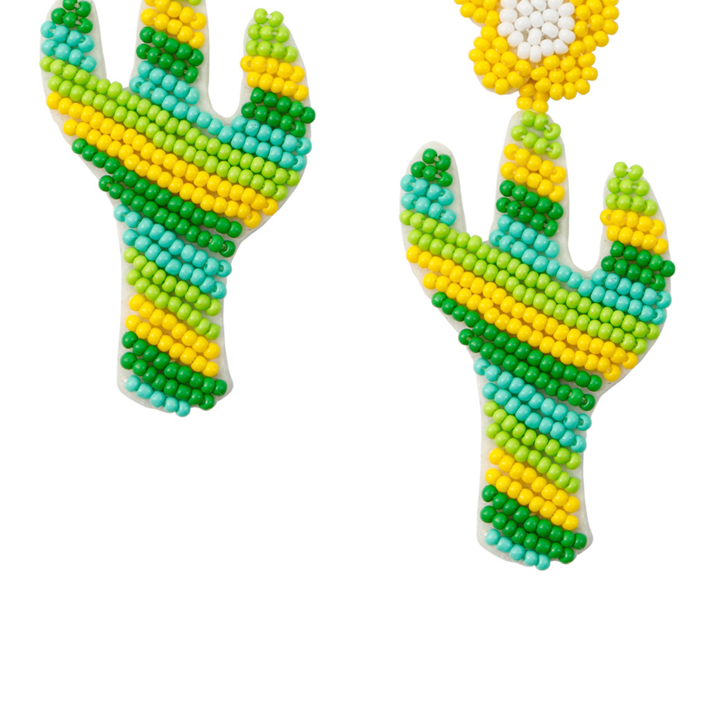 Pendientes de semillas de cactus y flores E7847
