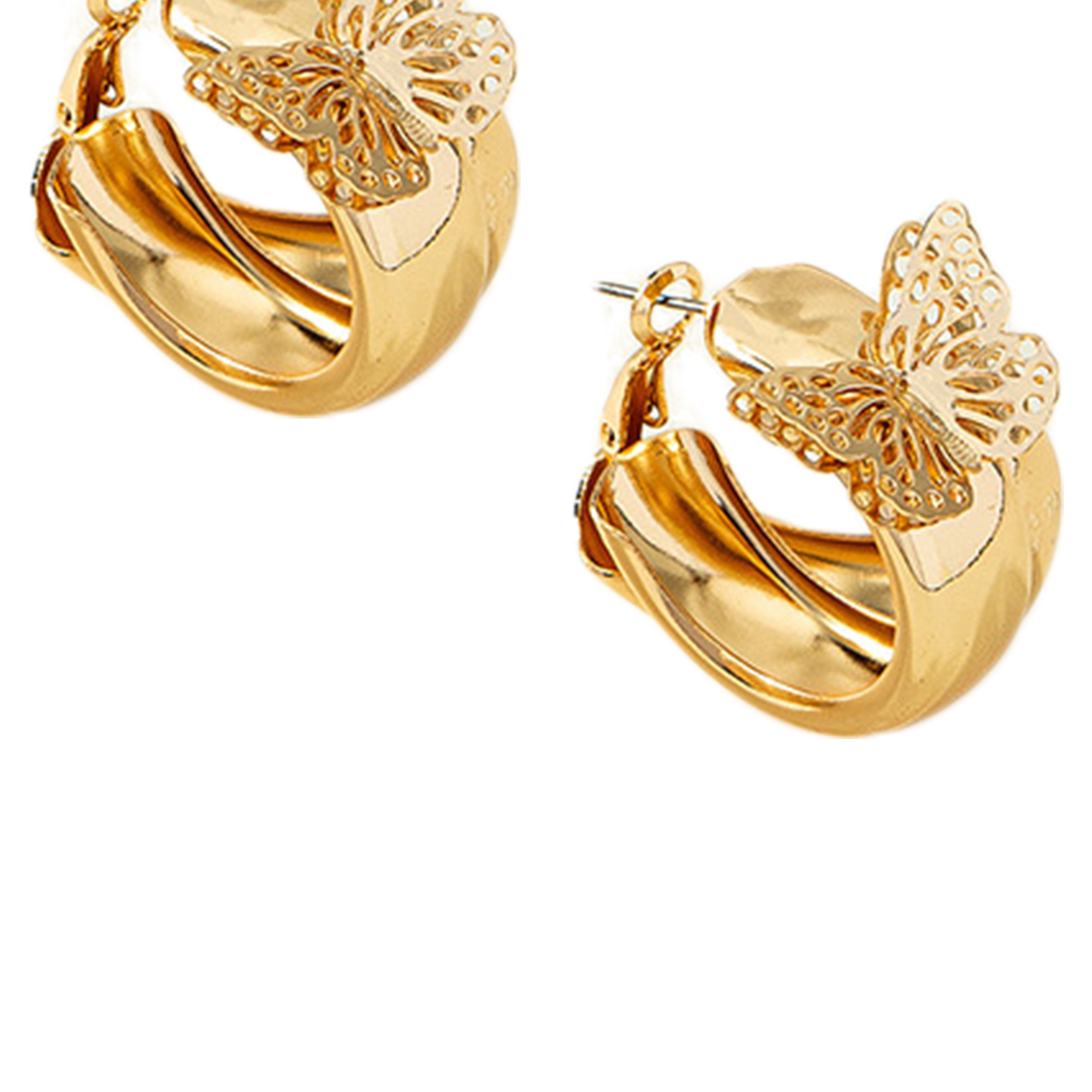 Pendientes de aro de aleación con forma de mariposa E8055