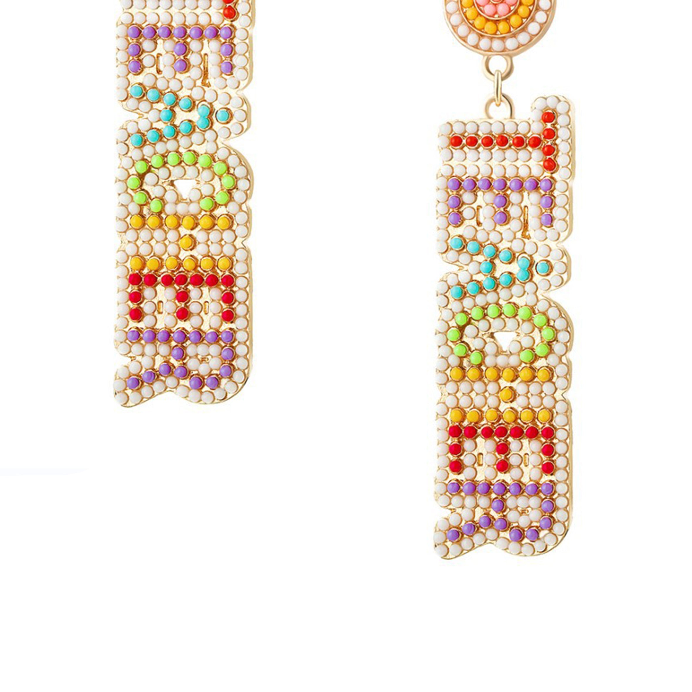 Pendientes de cuentas de semillas TEACHER E8123