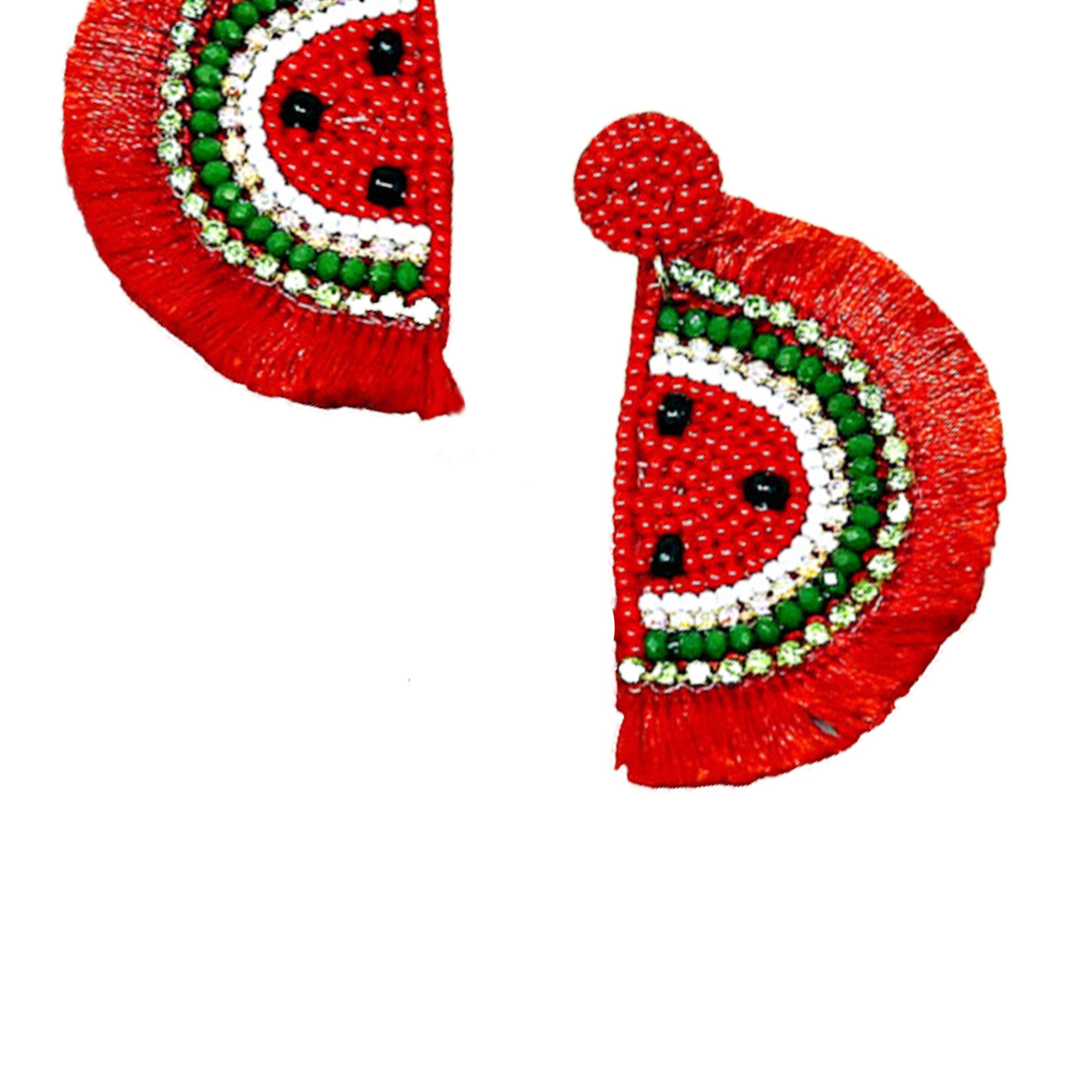 E813Pendientes de cuentas de semillas de sandía E81311