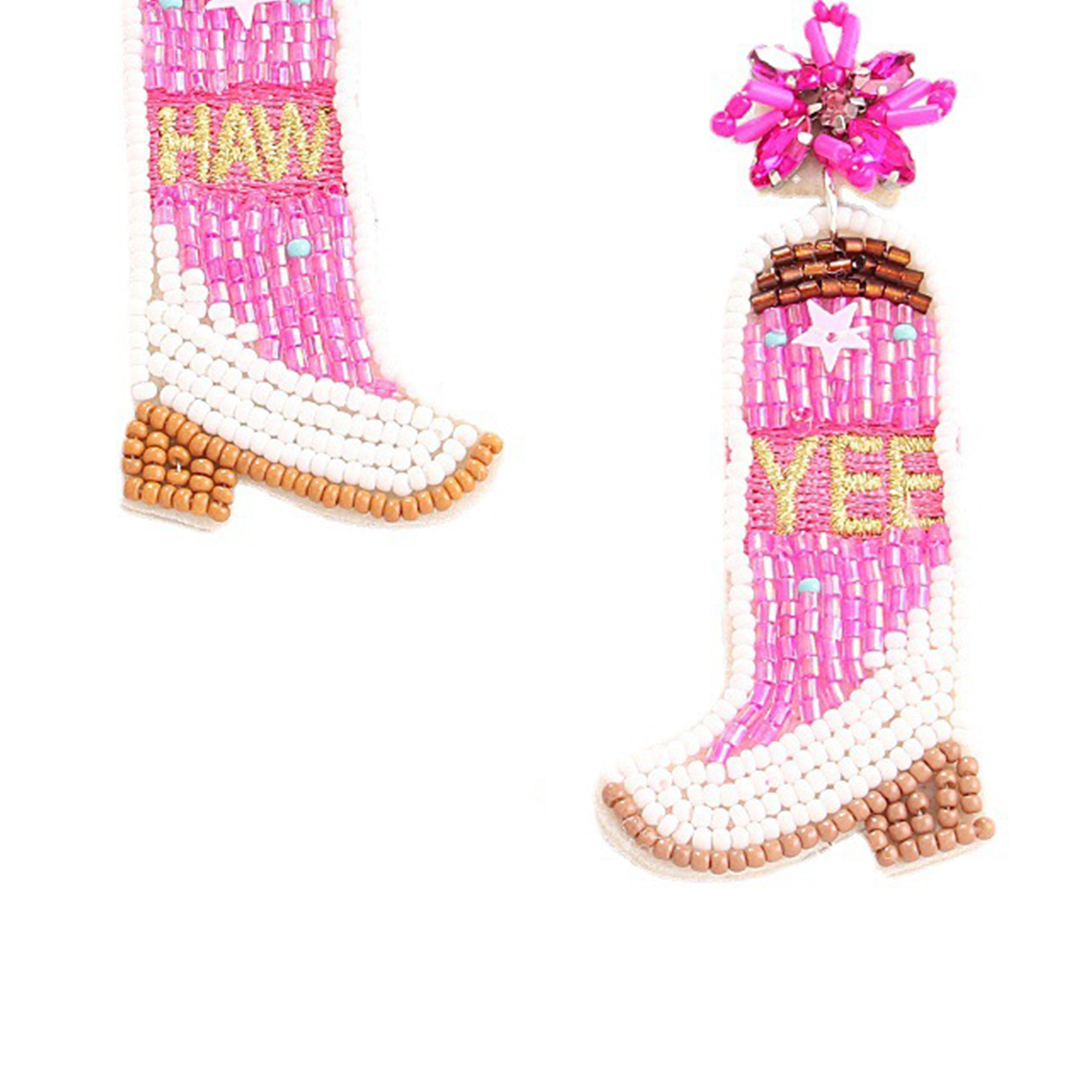 Hawyee Boot Seed Bead Earrings E8134