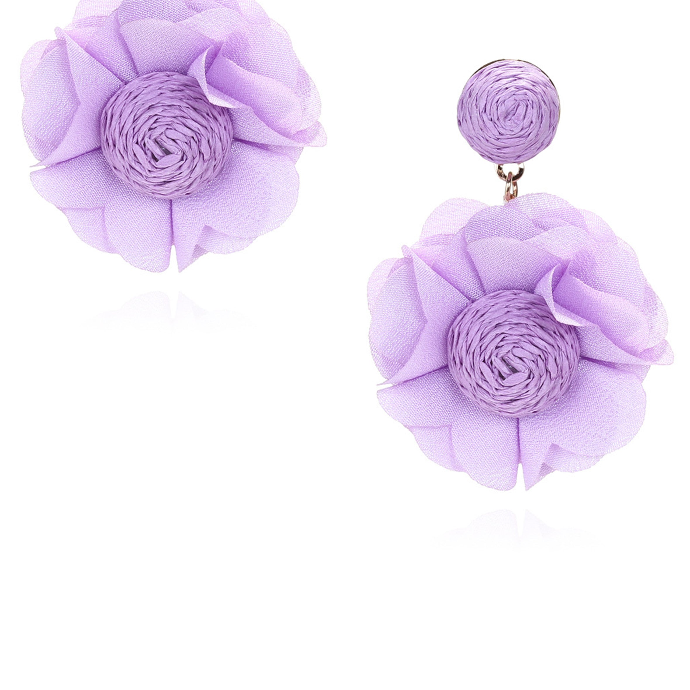 Flower Raffia Earrings E8143