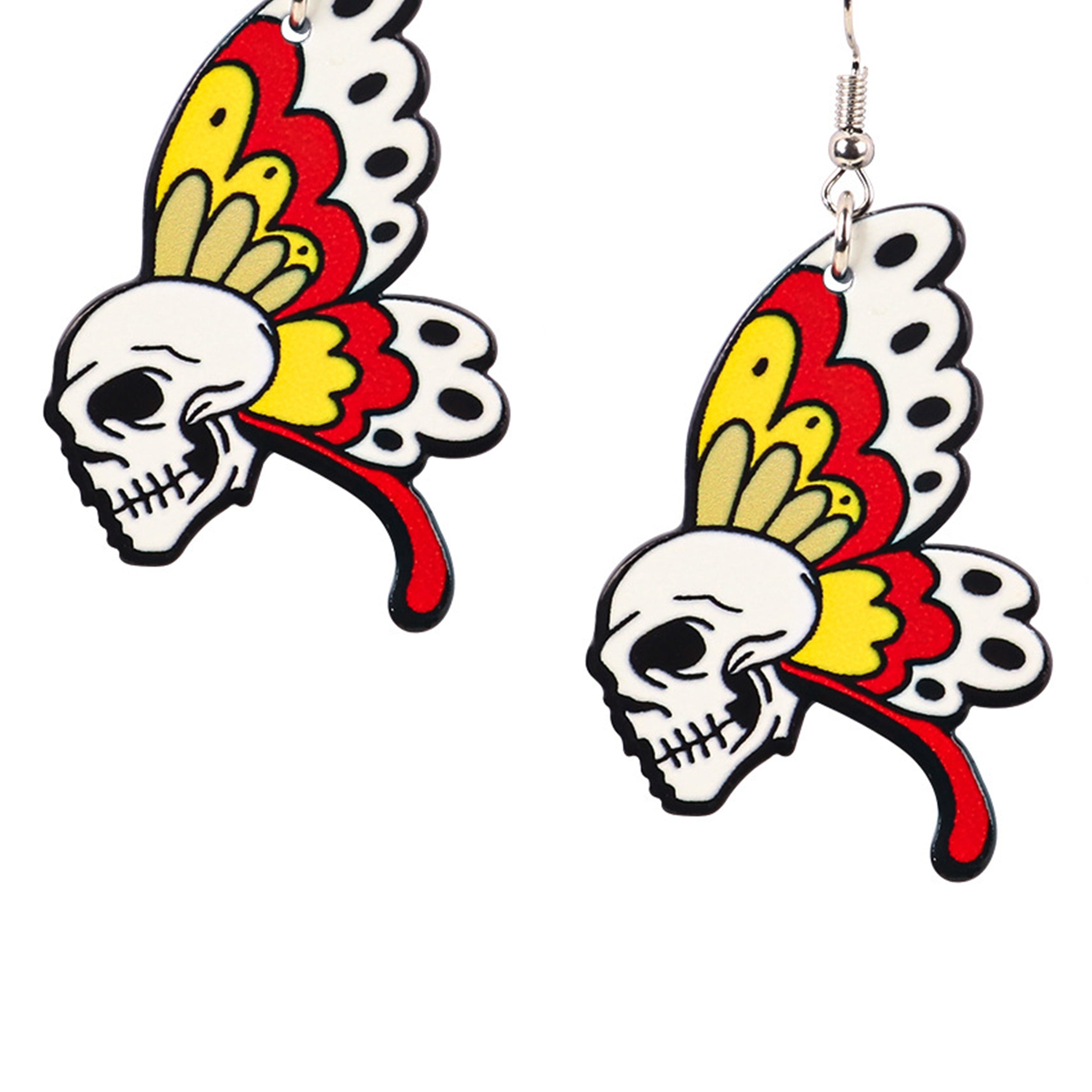 Skull Butterfly Acrylic Earrings E8165