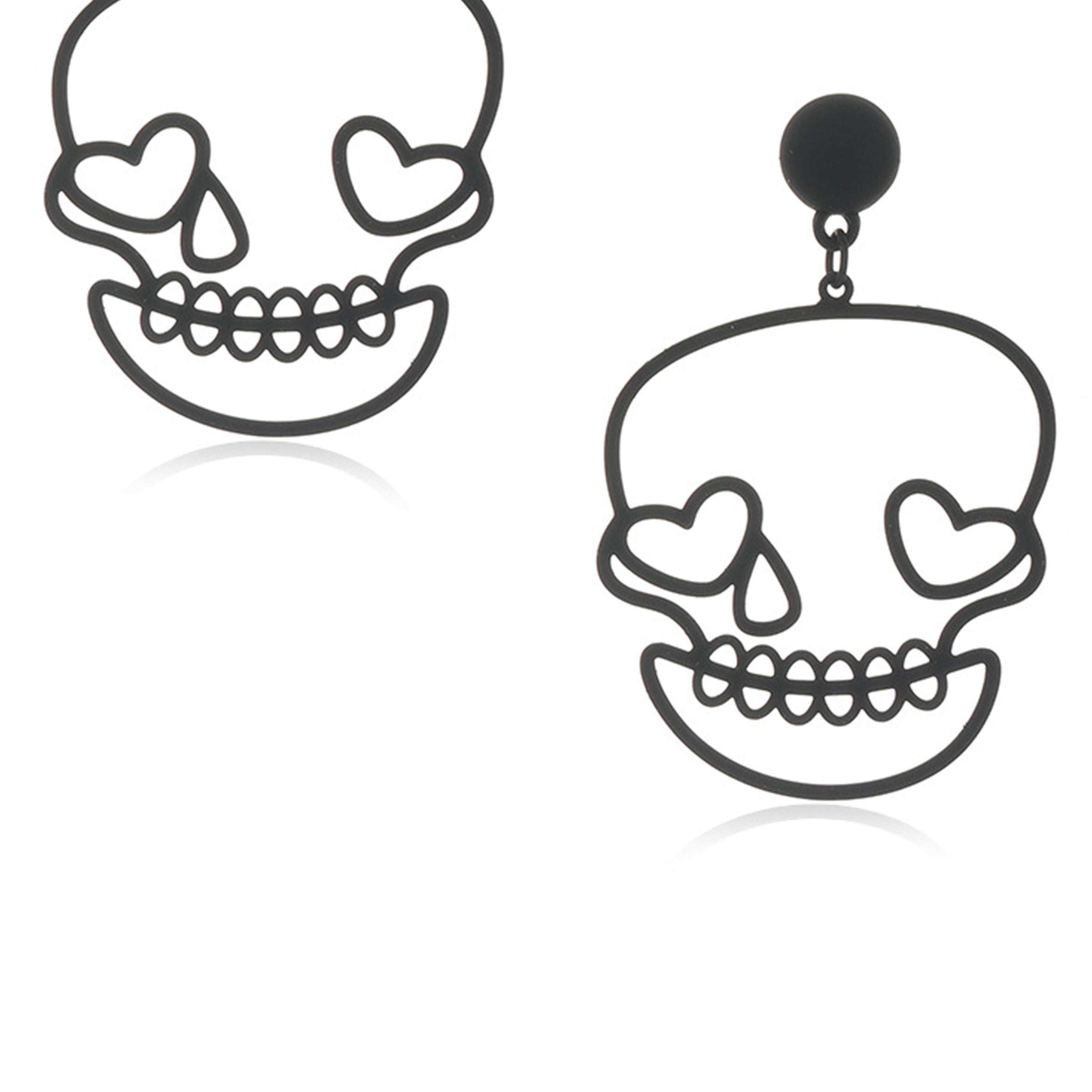 Pendientes de aleación con forma de calavera hueca E8204