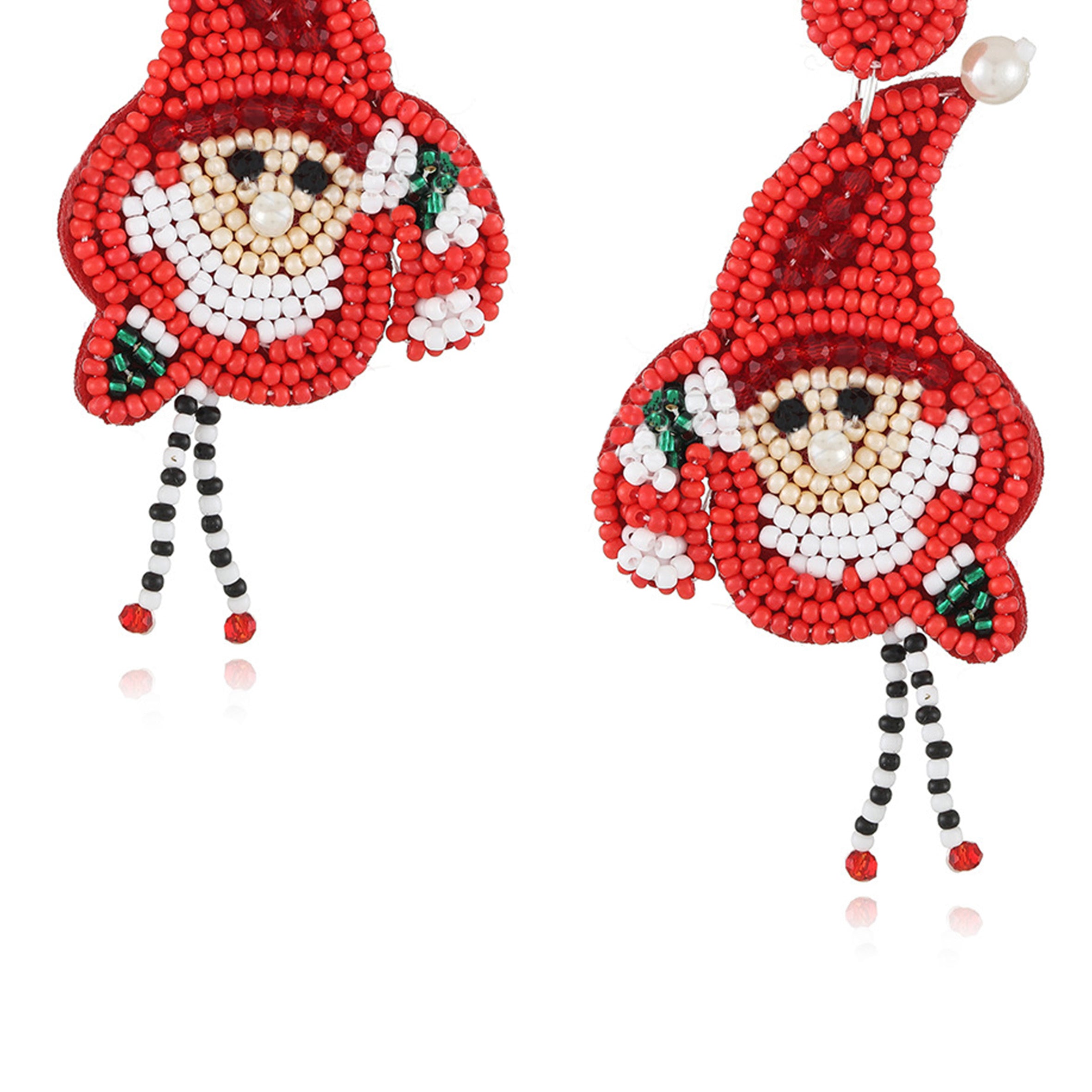 Santa Claus Seed Bead Earrings E8212