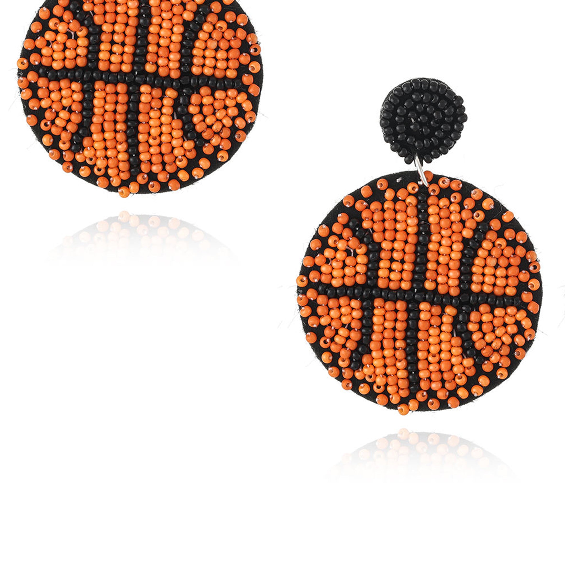 Pendientes de cuentas de semillas con forma de pelota de baloncesto E8214