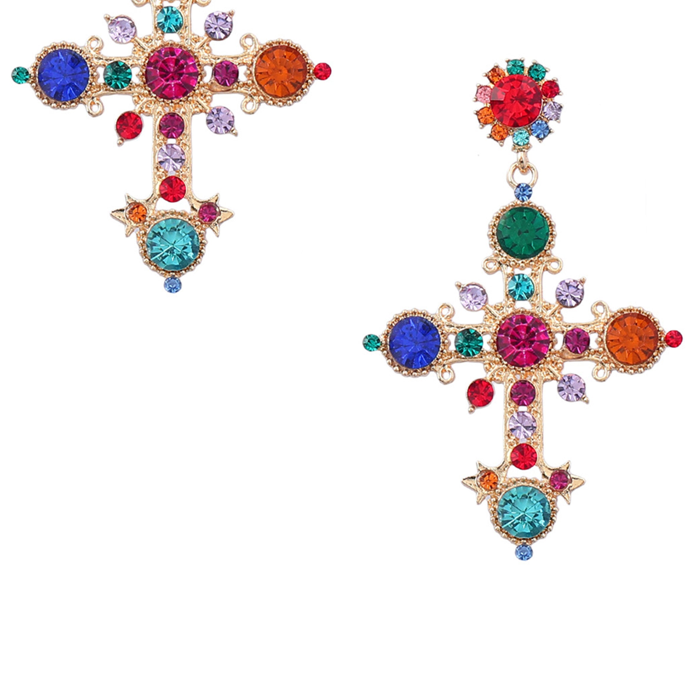 Cross Rhinestone Earrings E8219