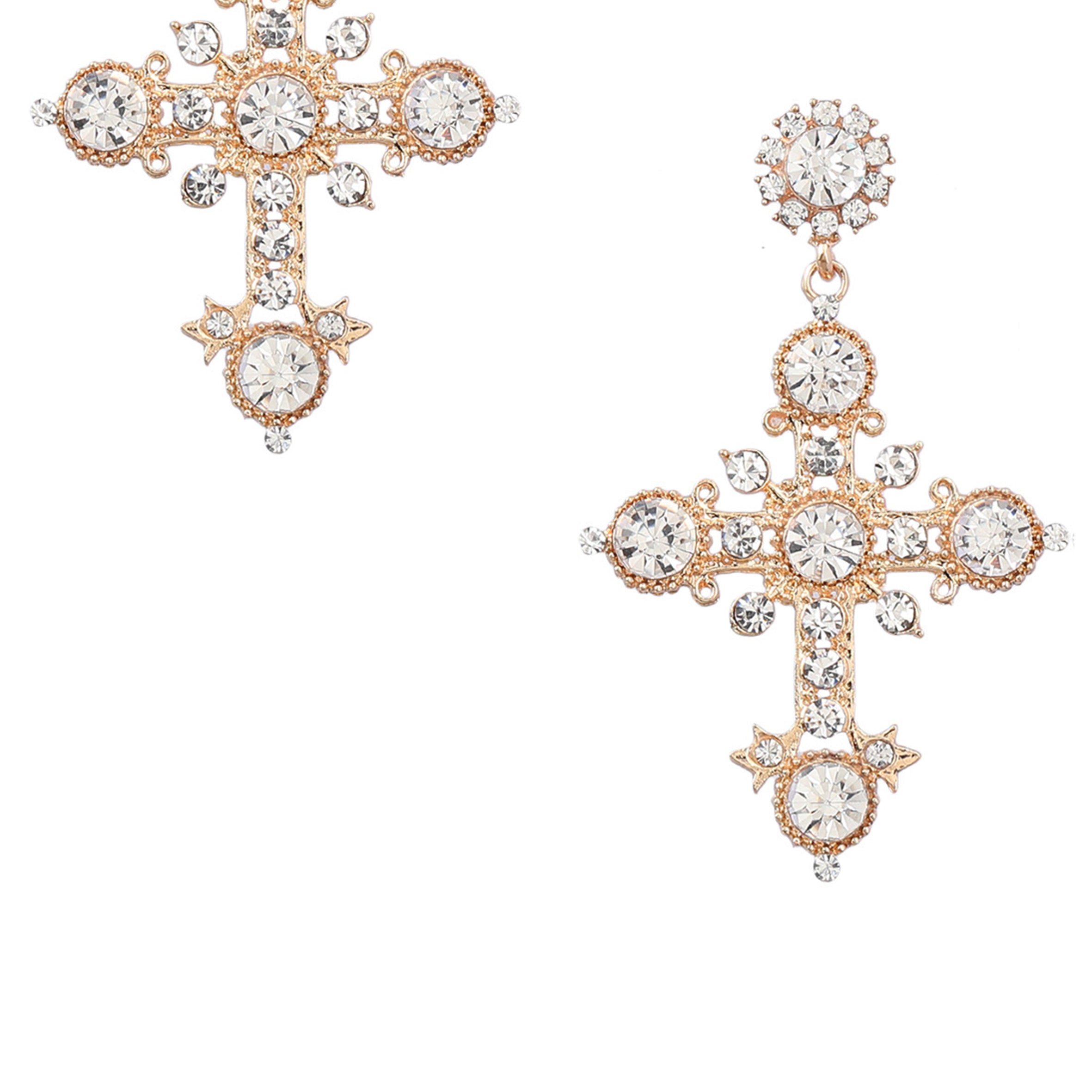 Cross Rhinestone Earrings E8219