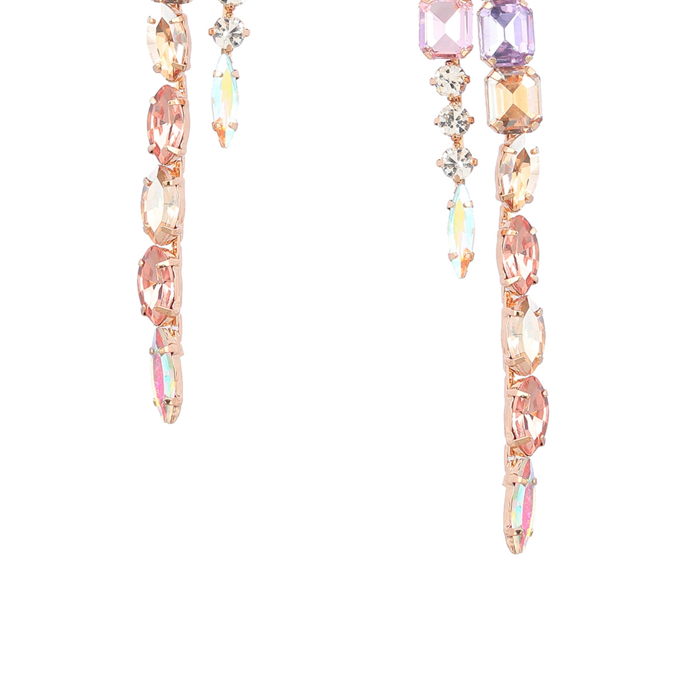 Pendientes de borlas con diamantes de imitación geométricos E8236