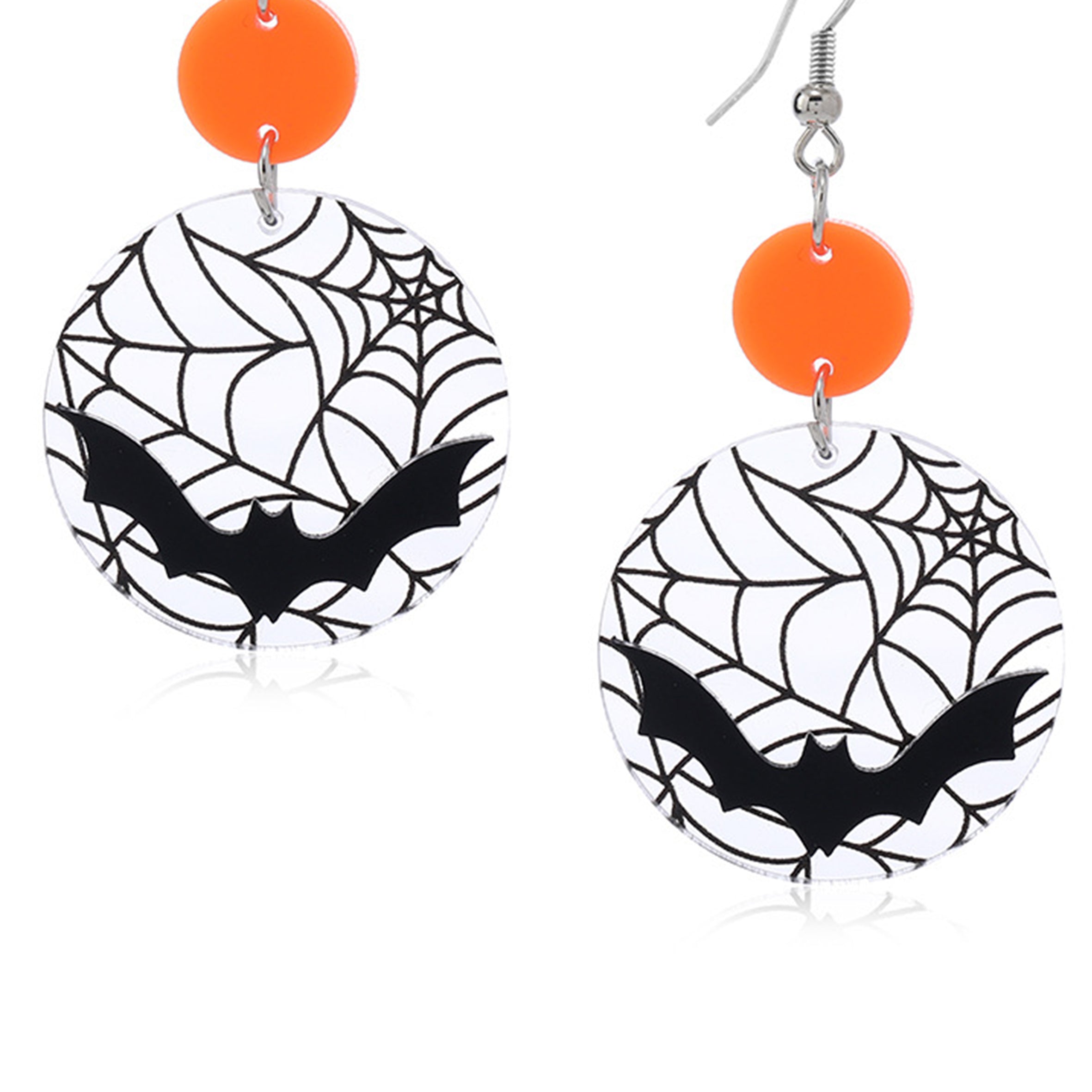 Bat Web Acrylic Earrings E8267