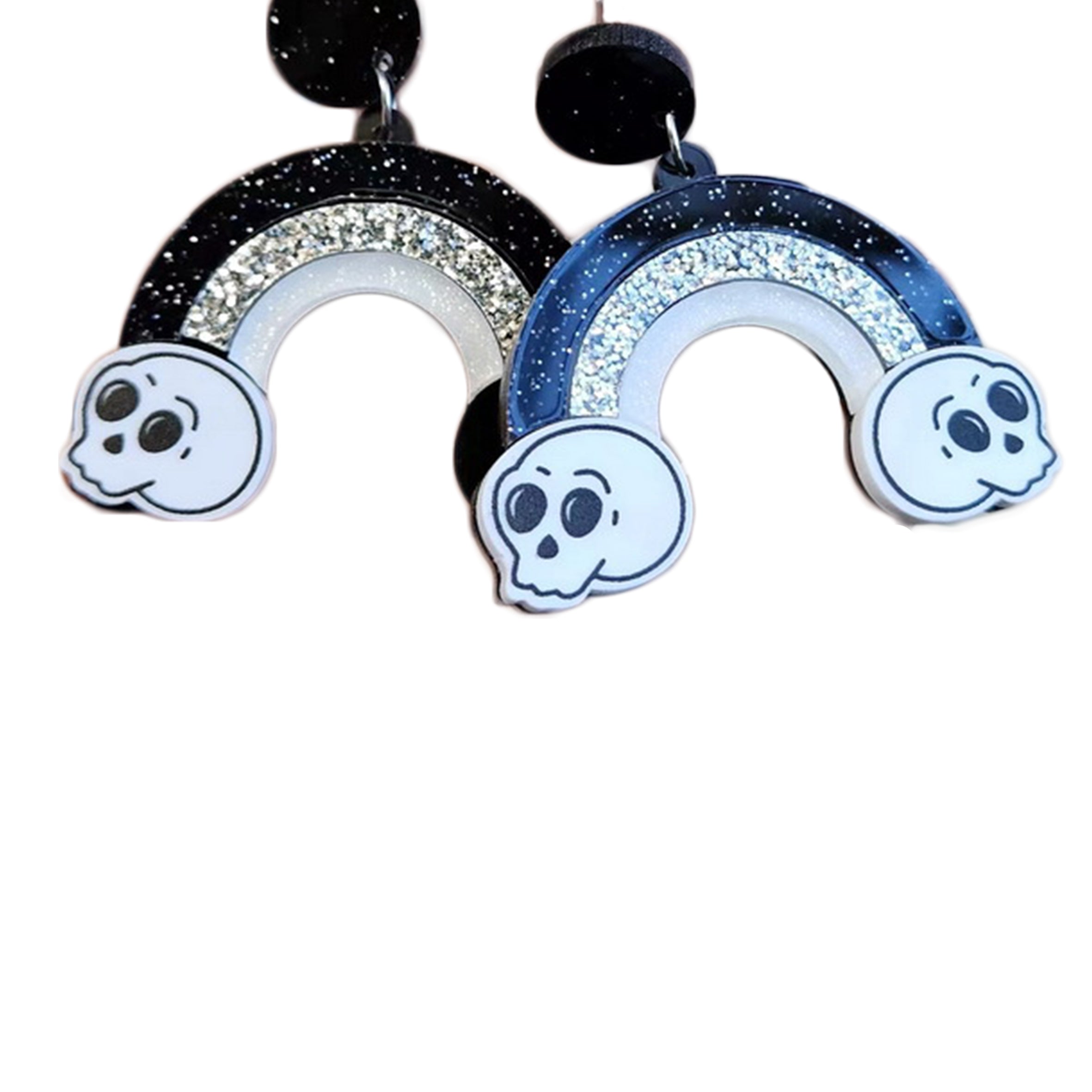 Skull Rainbow Acrylic Earrings E8270