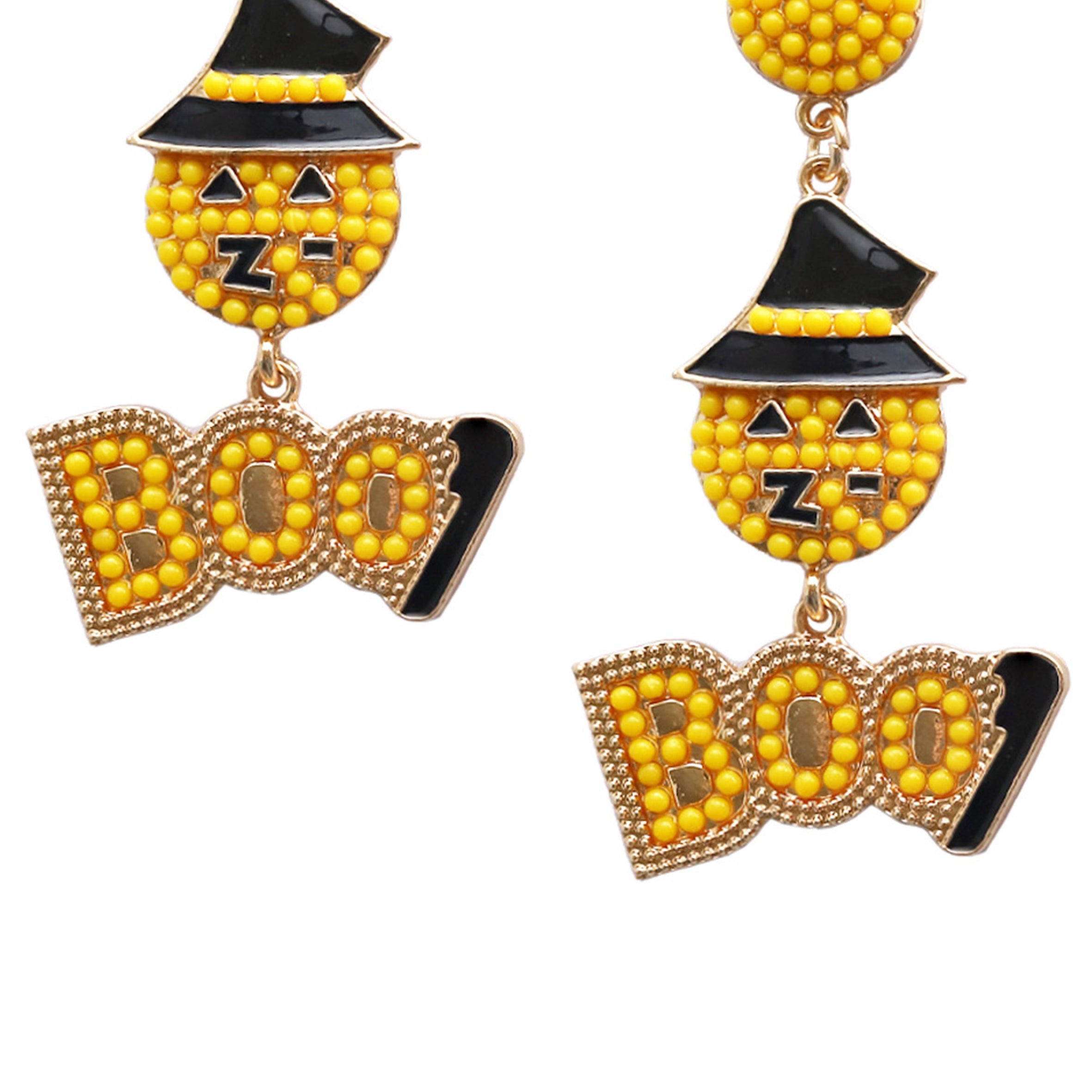 Pendientes de cuentas de calabaza BOO E8277