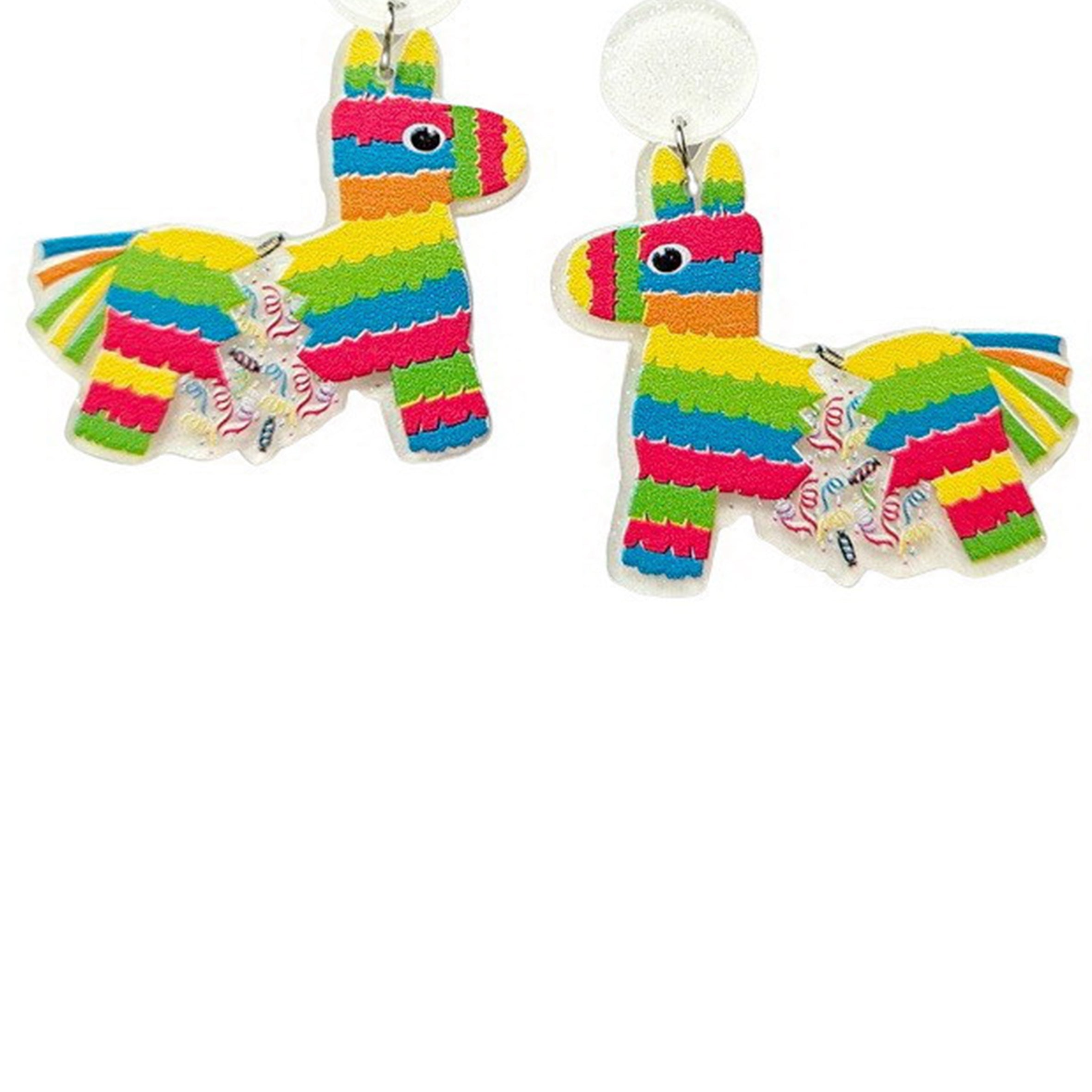 Mardi Gras Pony Acrylic Earrings E8284