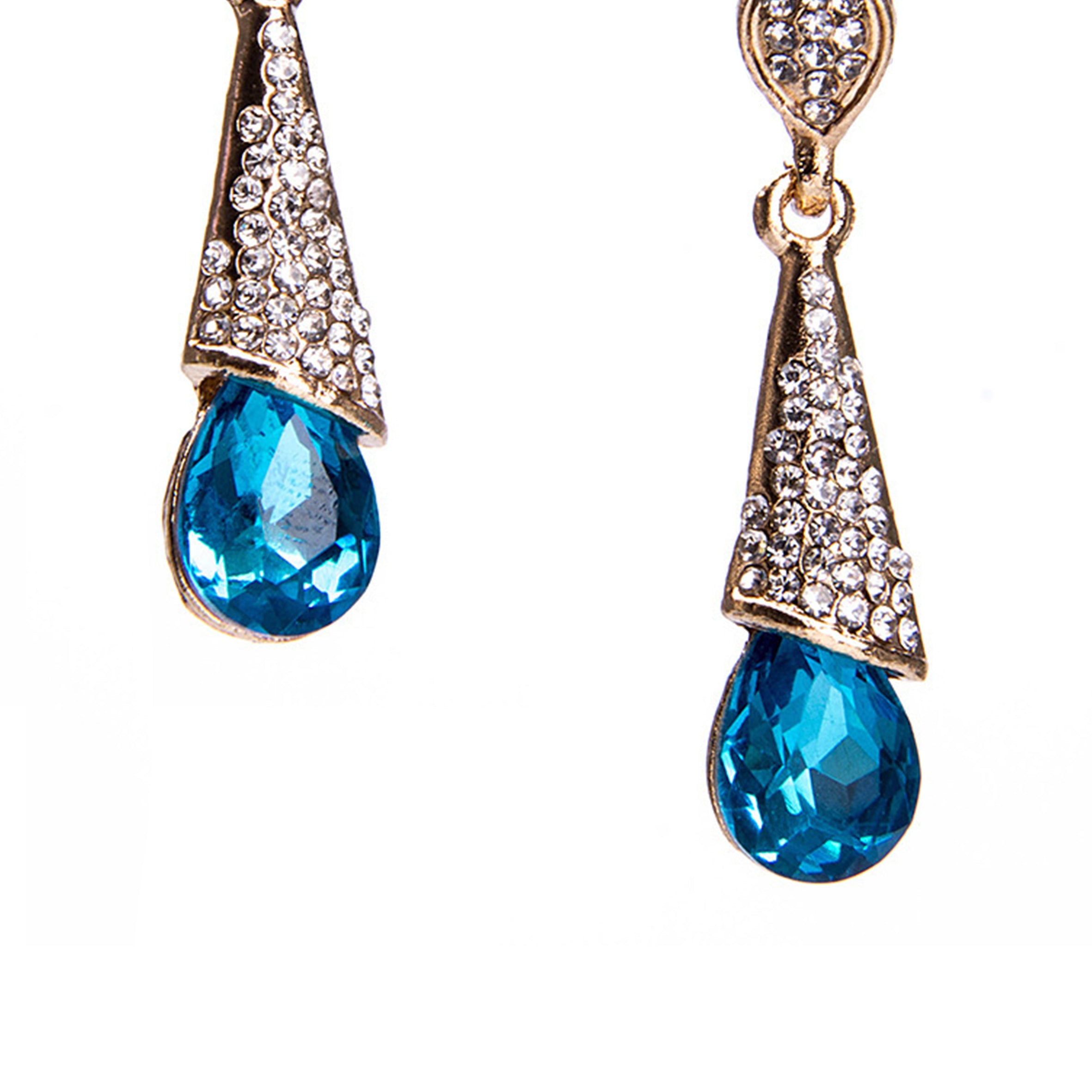 Teardrop Rhinestone Clip On Earrings E8295