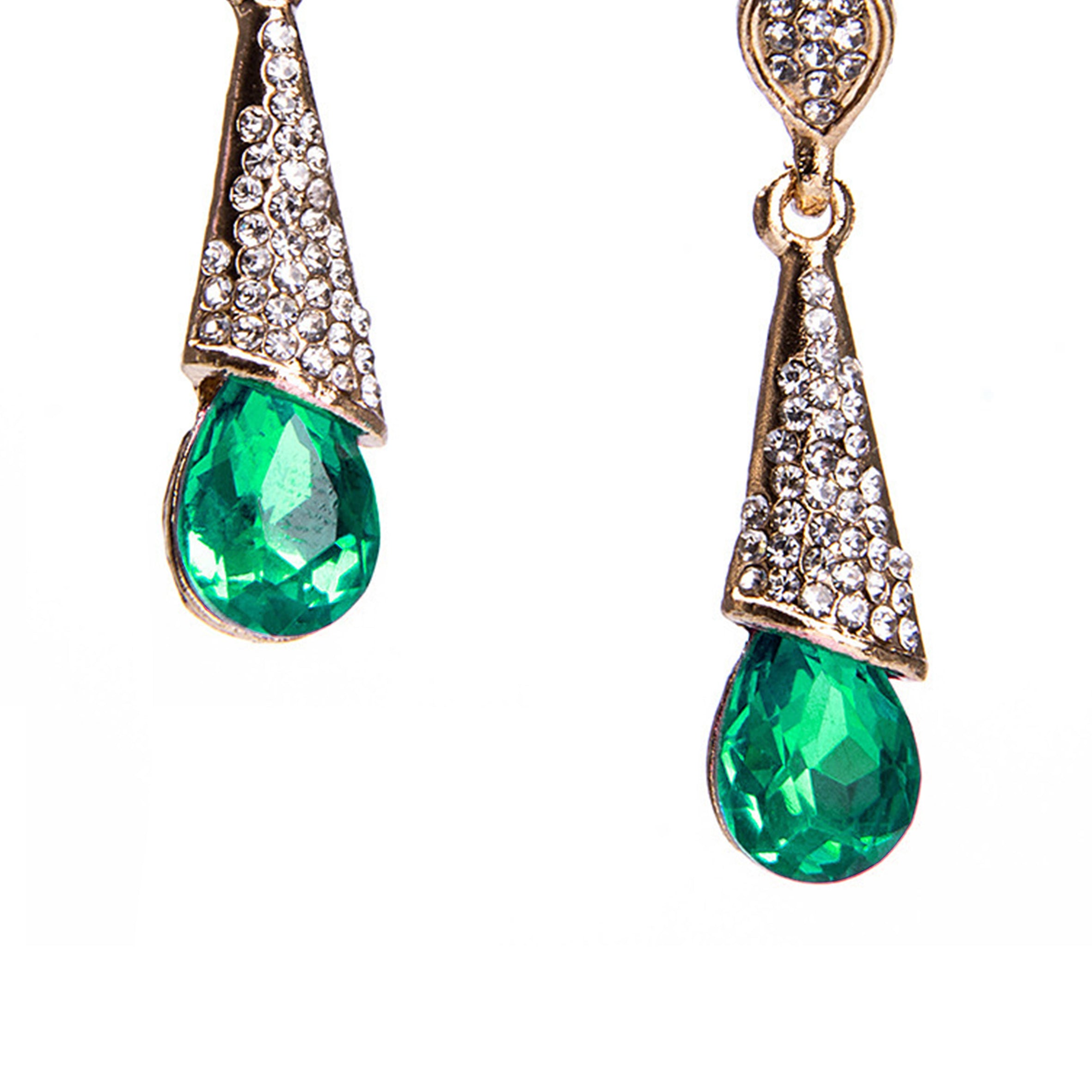 Teardrop Rhinestone Clip On Earrings E8295