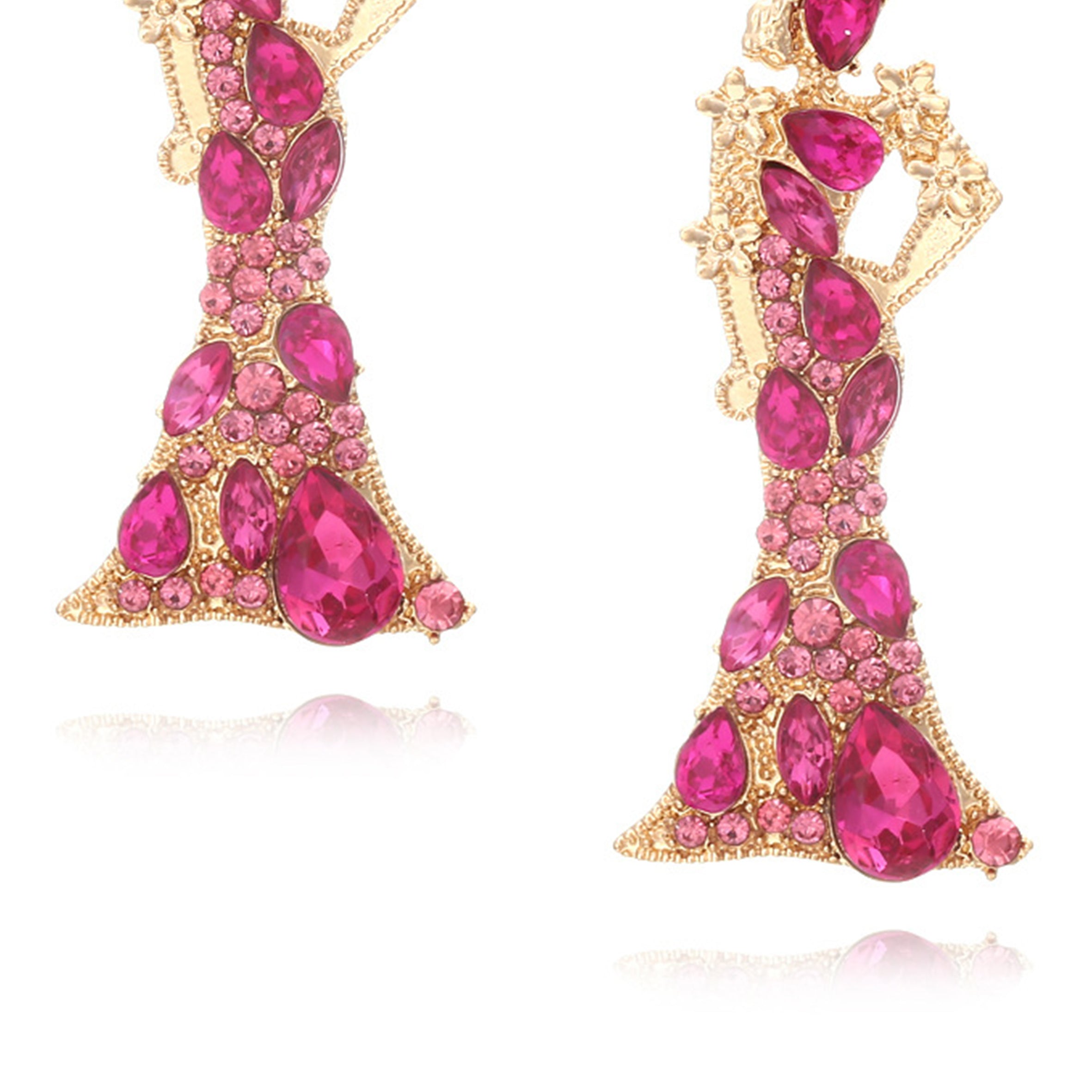 Pendientes de diamantes de imitación para niña moderna E8316