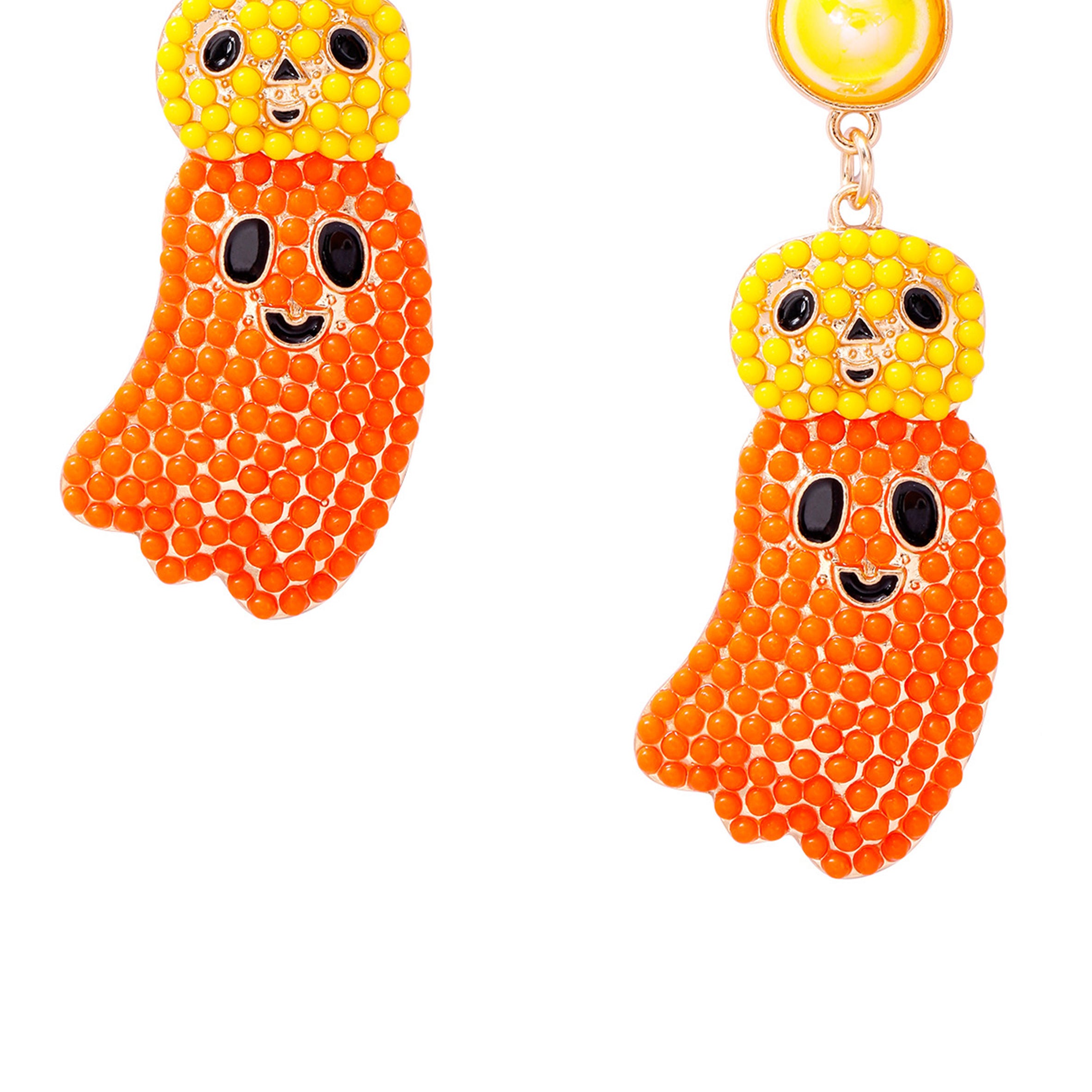 Pumpkin Ghost Bead Earrings E8330