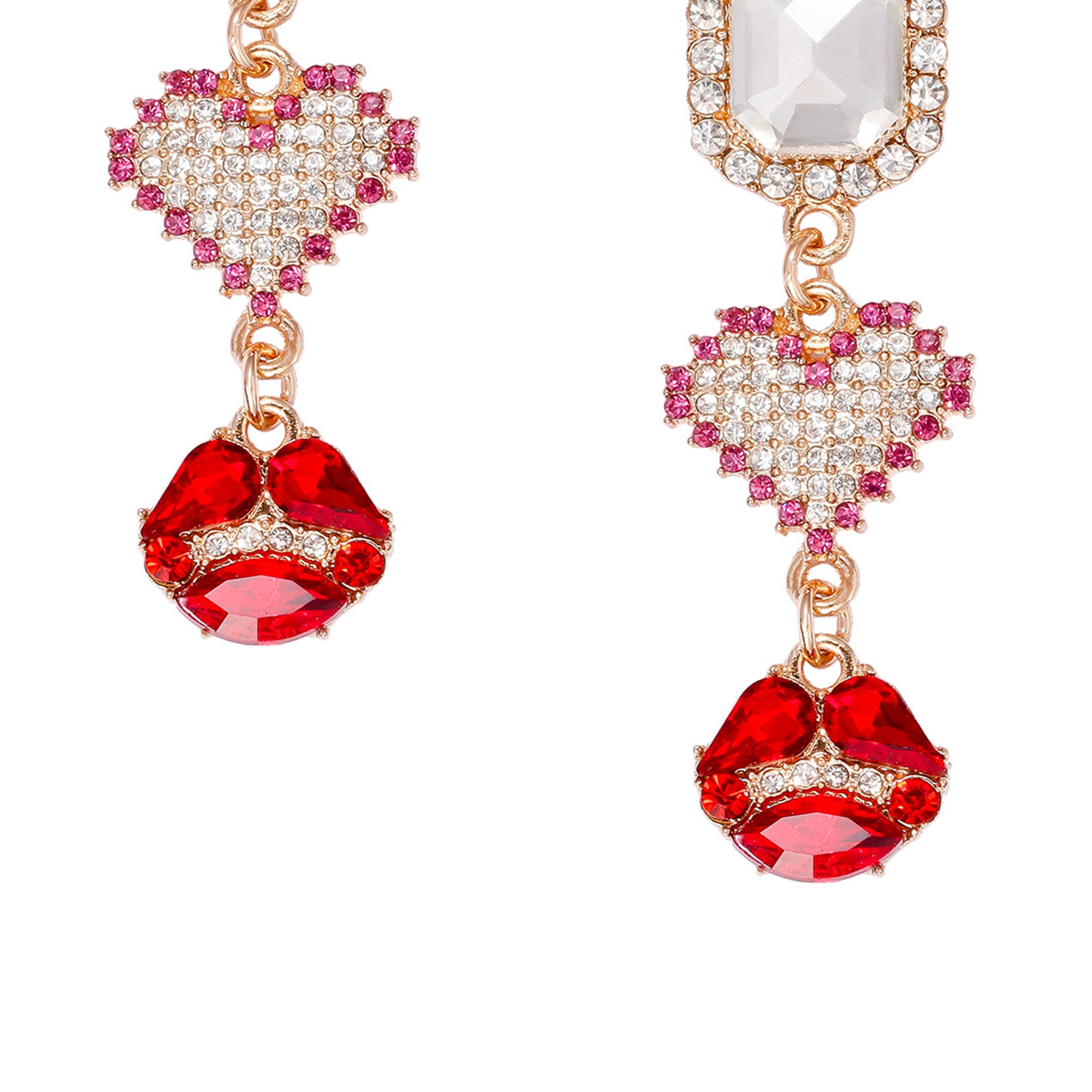Heart Lip Rhinestone Earrings E8339