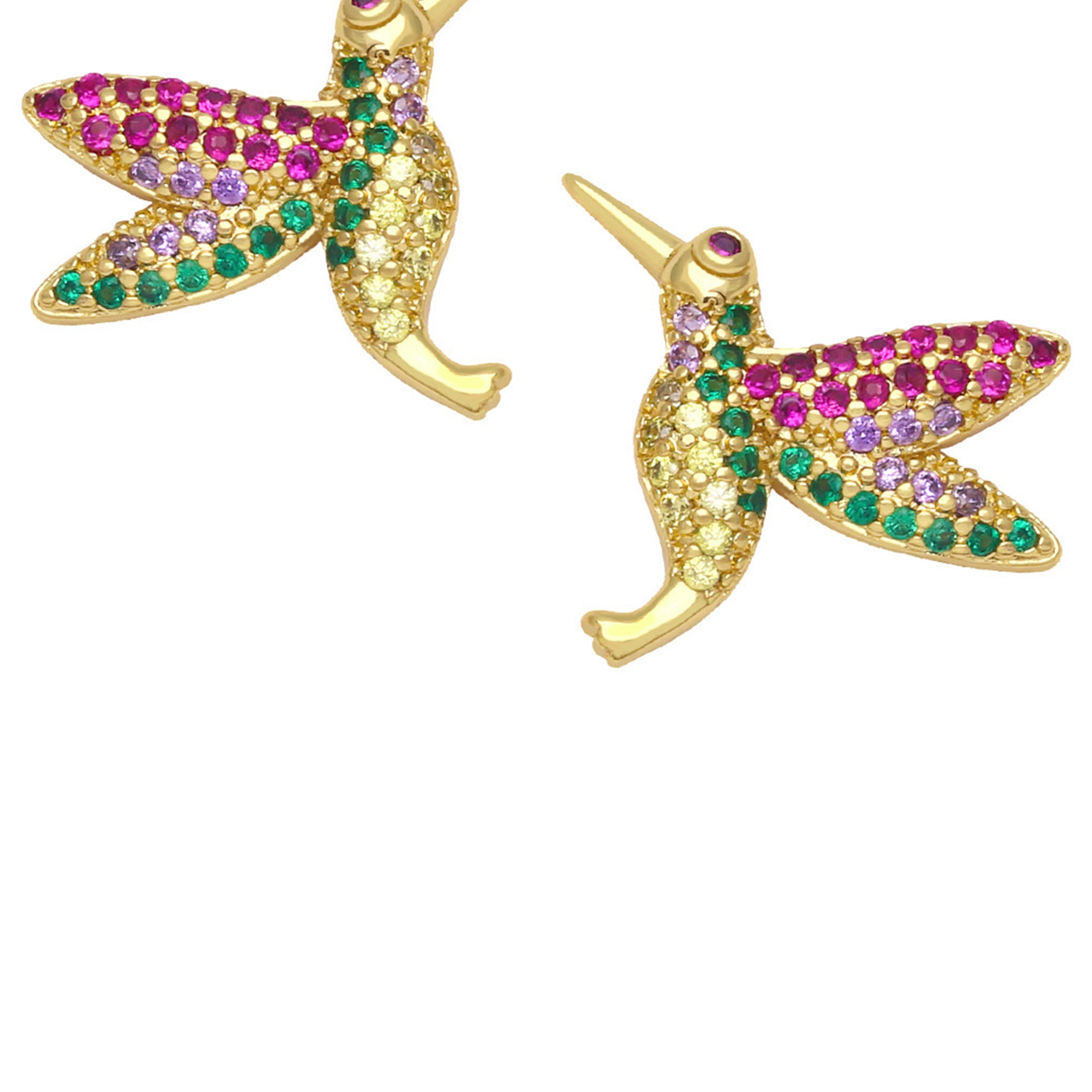 Pendientes de circonita cúbica con forma de pájaro E8356