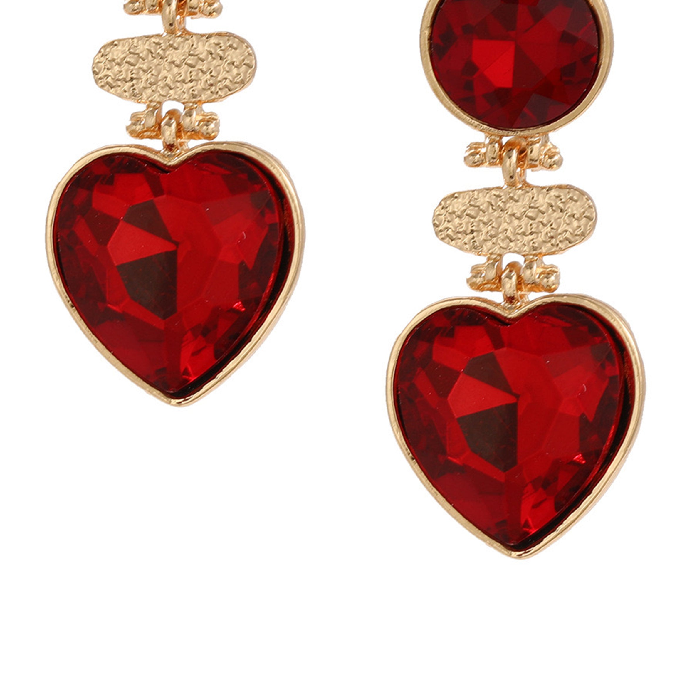 Geometry Heart Glass Drill Earrings E8405