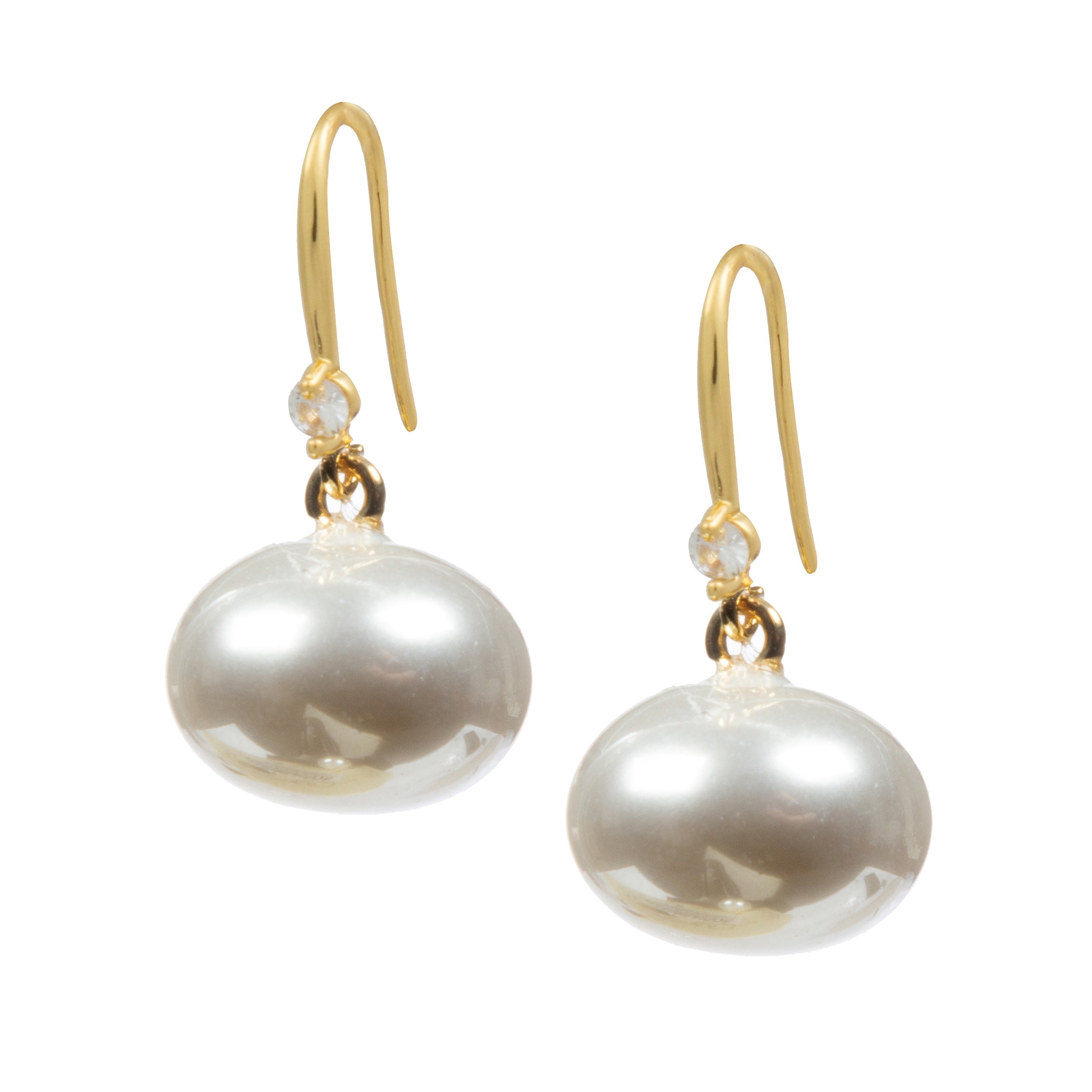 18K Gold Plated Pearl Earrings E8716