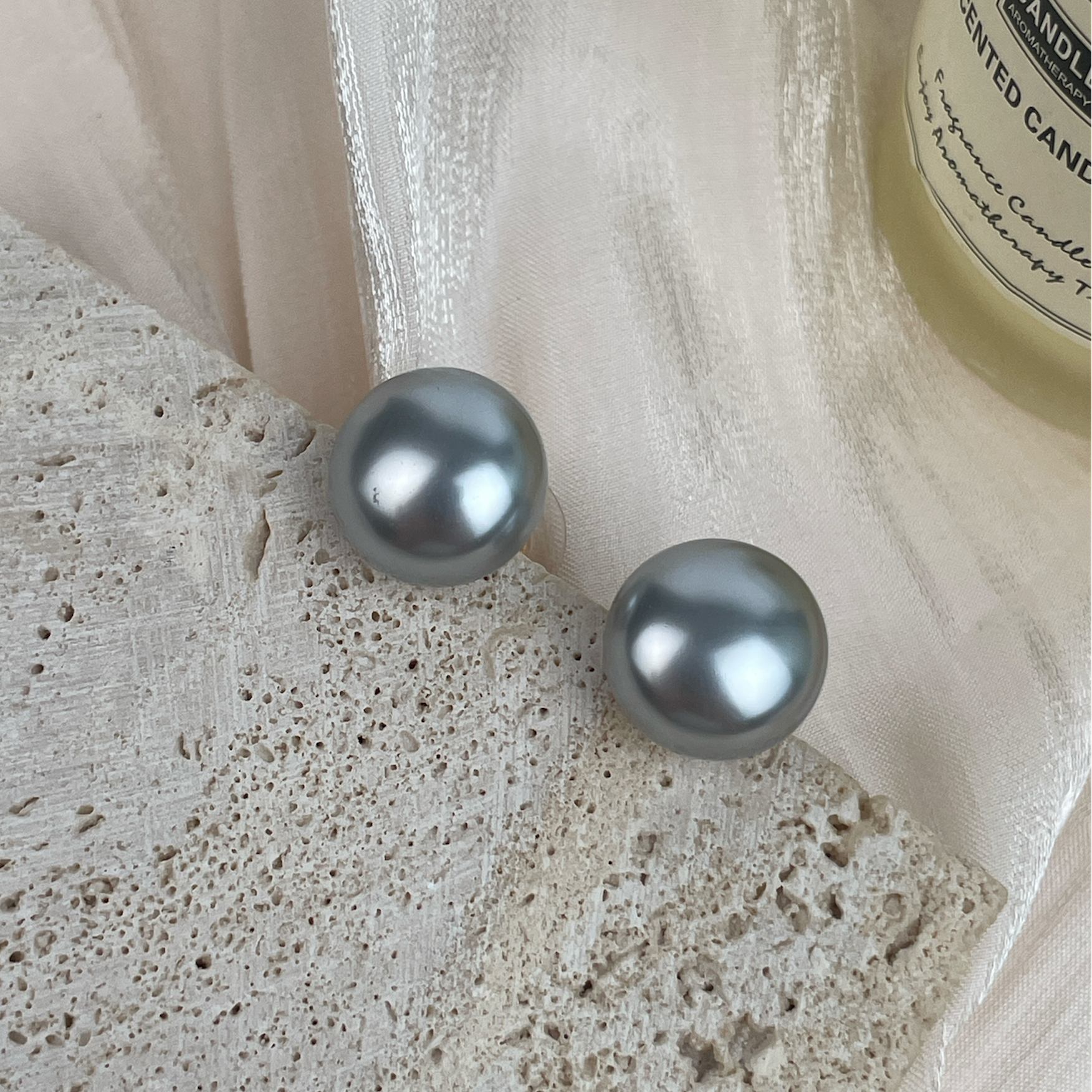 18K Gold Plated With Glass Pearl Earrings E8724