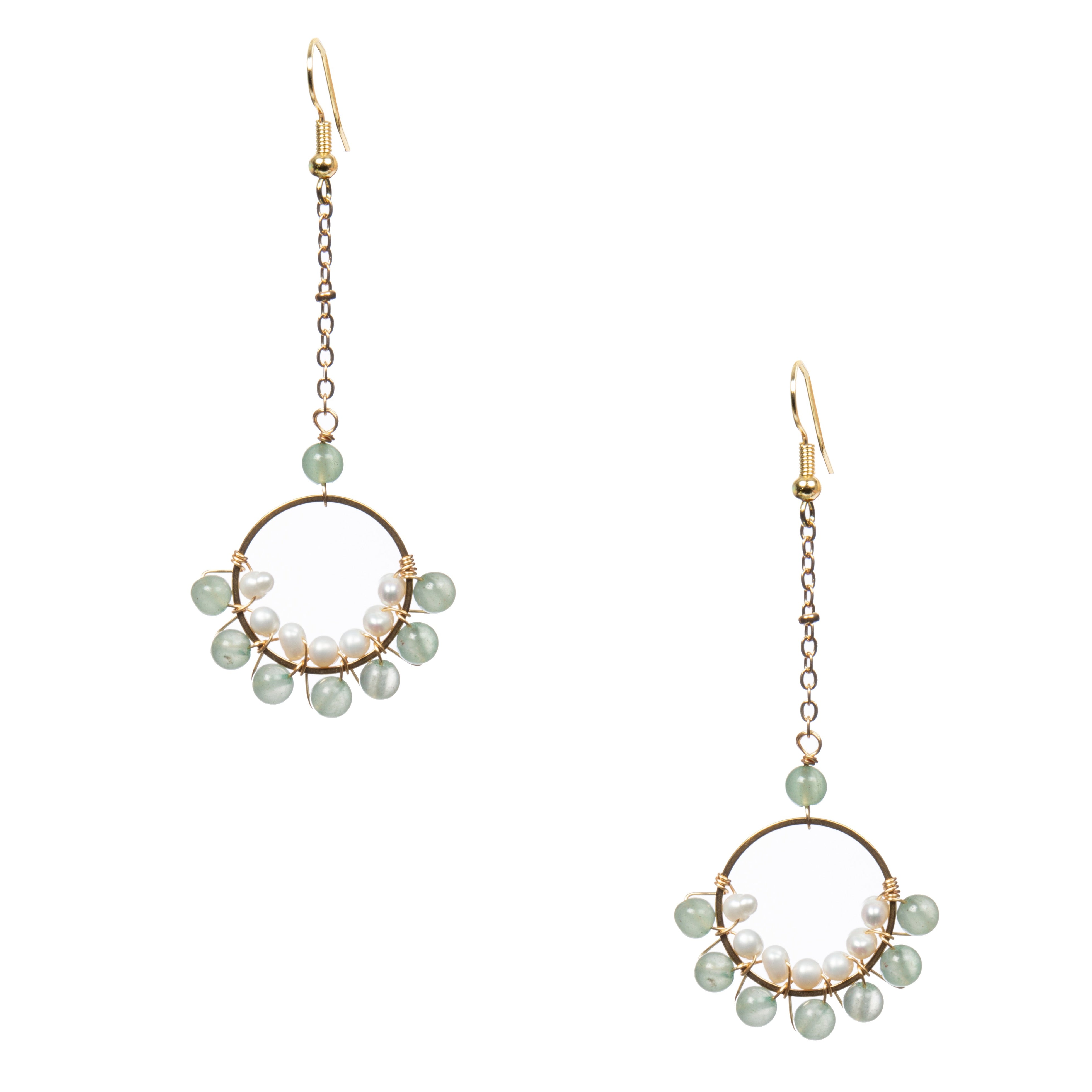 18K Gold Plated Various Stones Earrings E8762