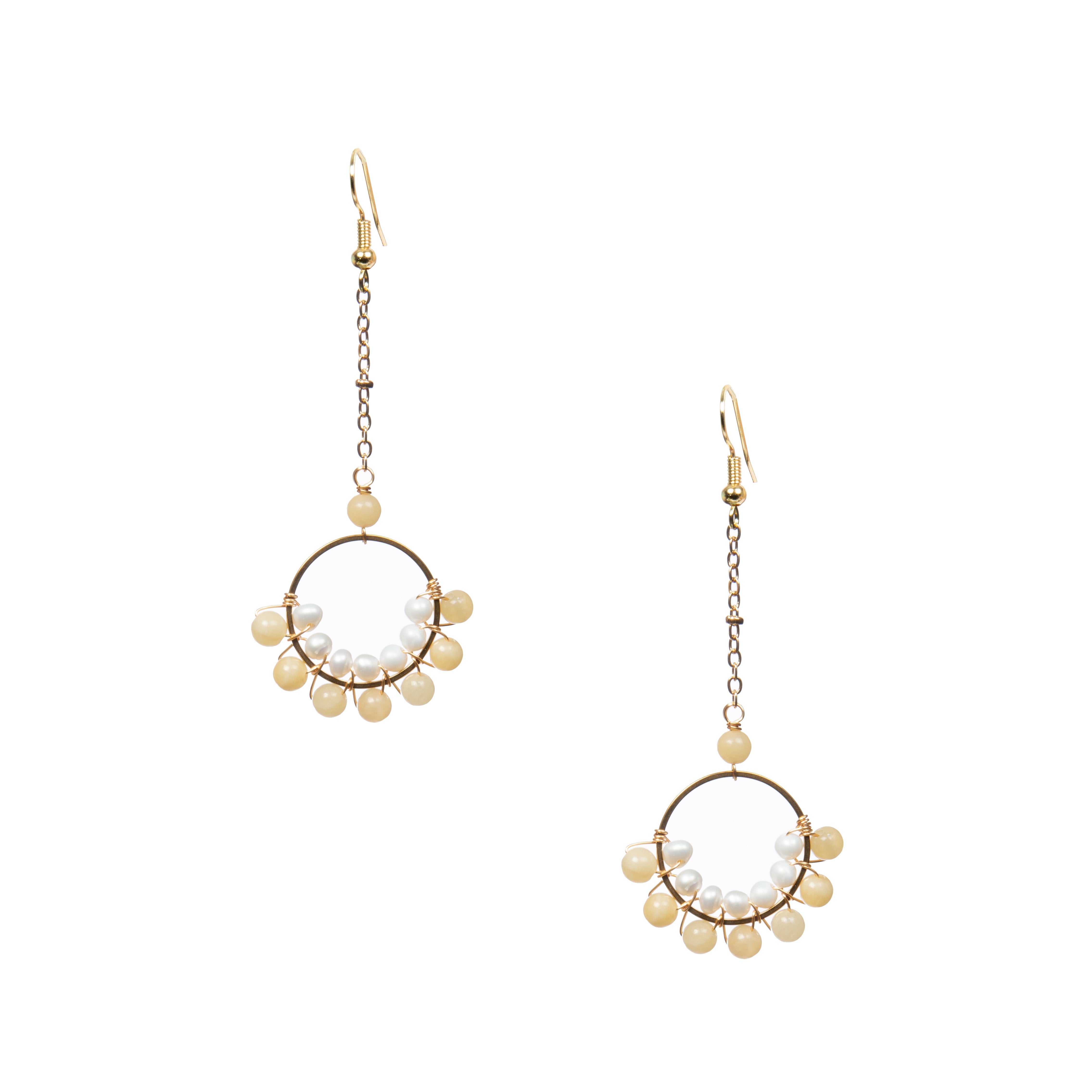 18K Gold Plated Various Stones Earrings E8762