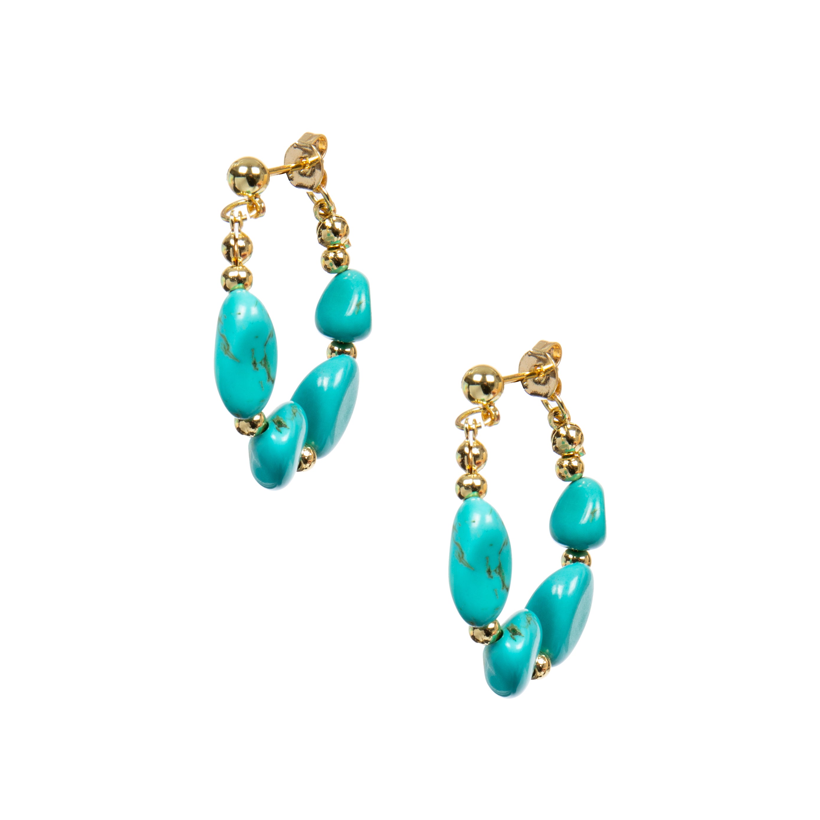 18K Gold Plated Various Stones Earrings E8766