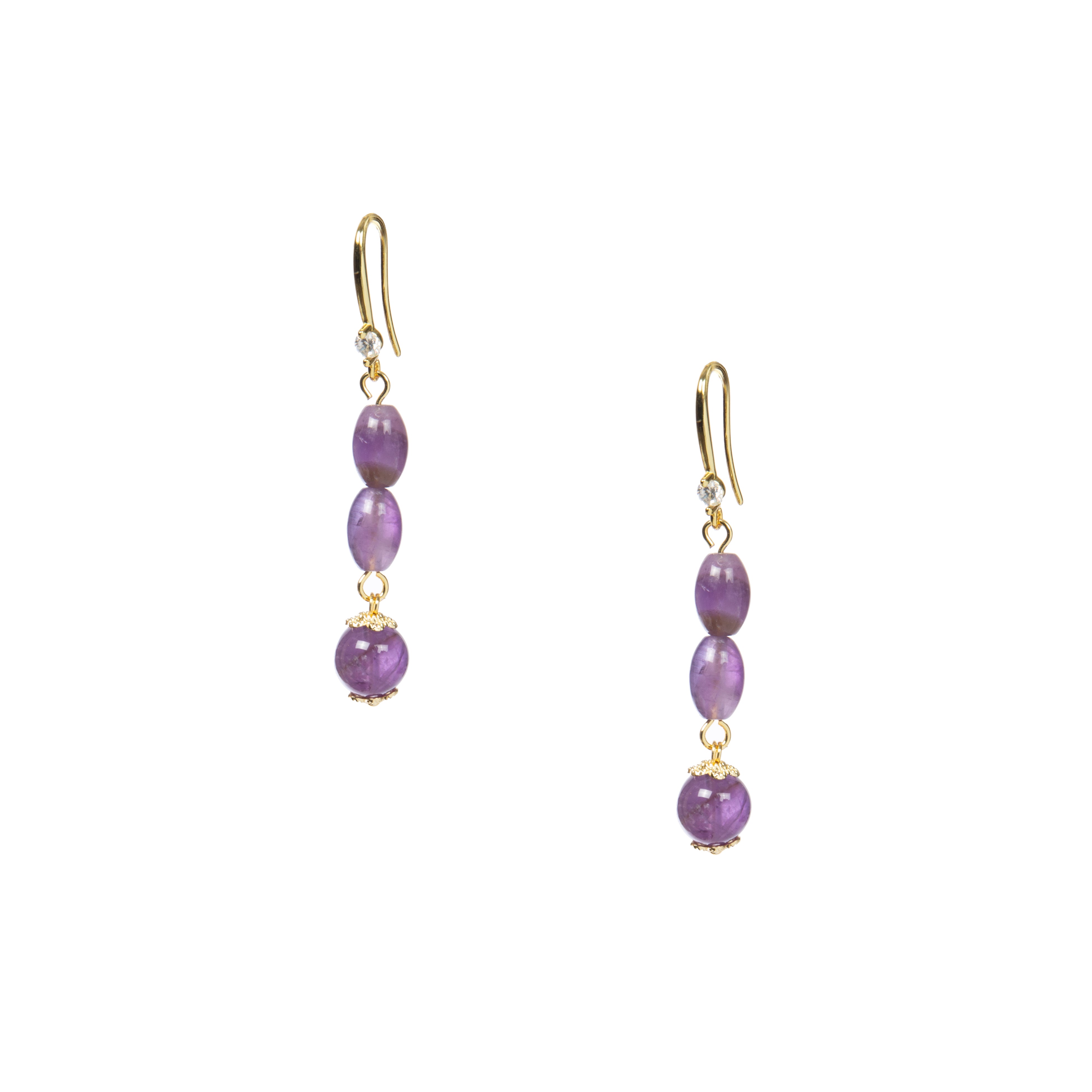 18K Gold Plated Various Stones Earrings E8767