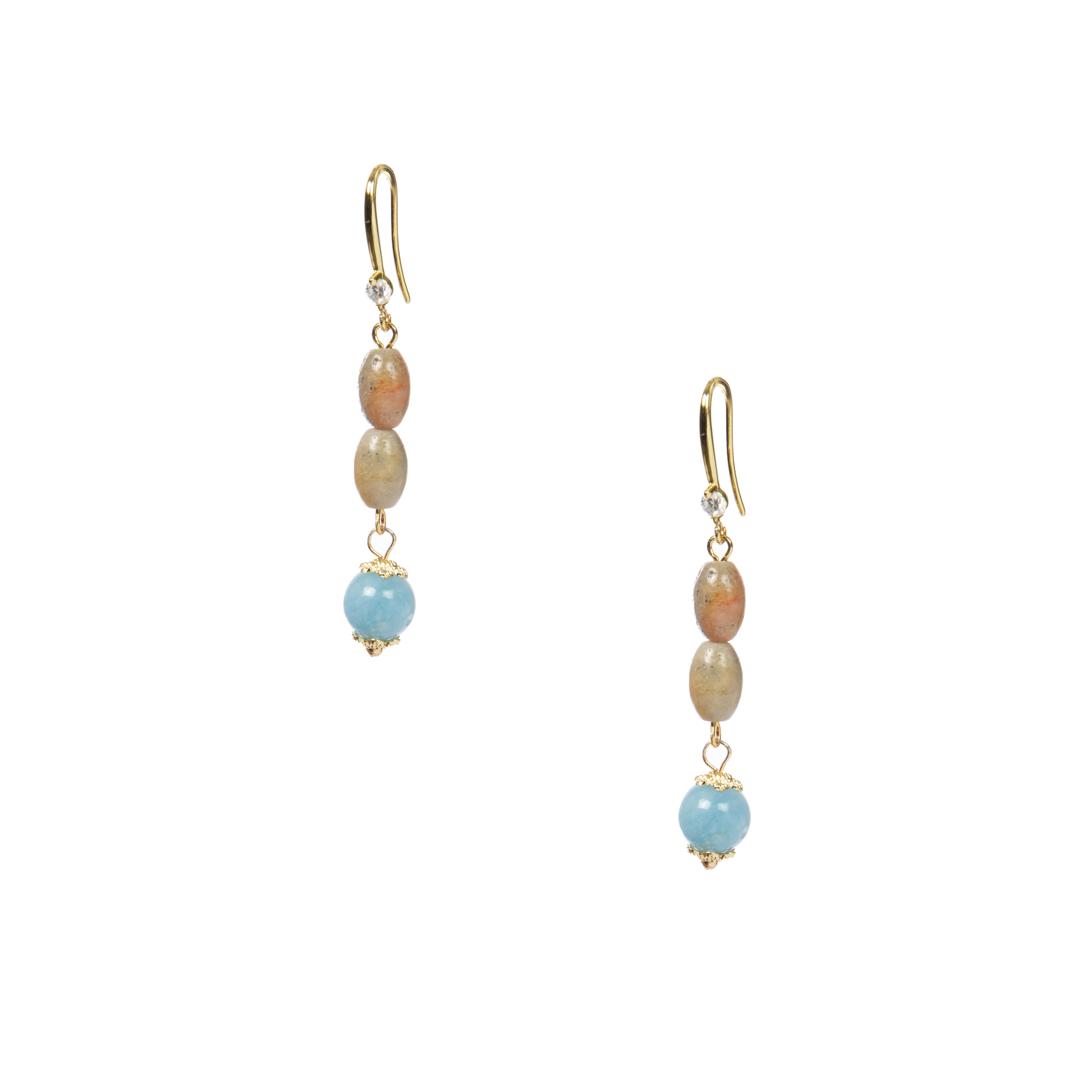18K Gold Plated Various Stones Earrings E8767