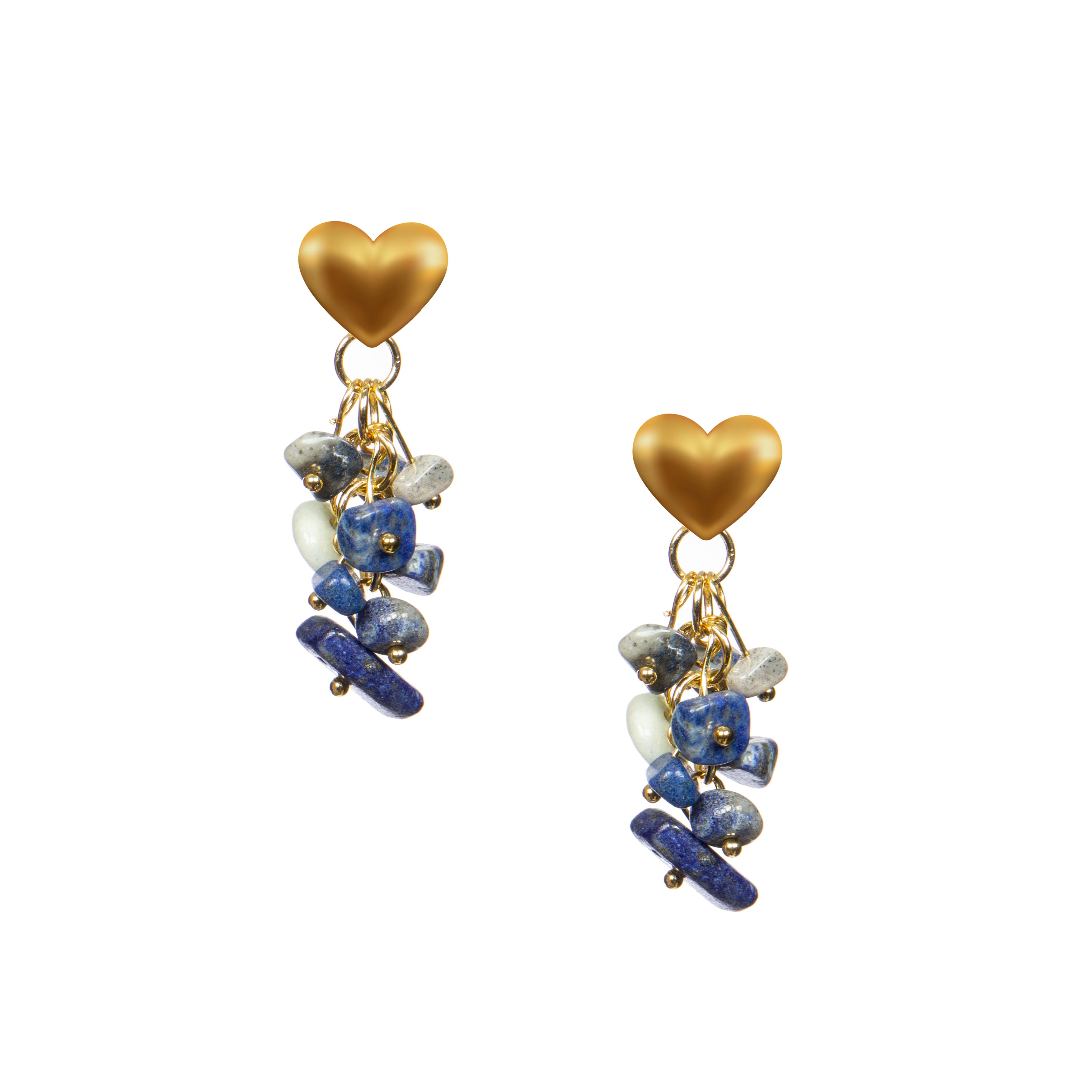 18K Gold Plated Lapis Earrings E8768