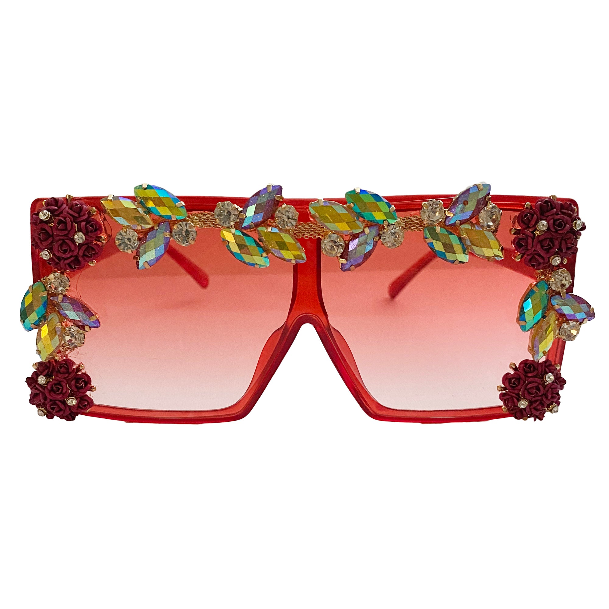 Rhinestone Floral Sunglasses G0221