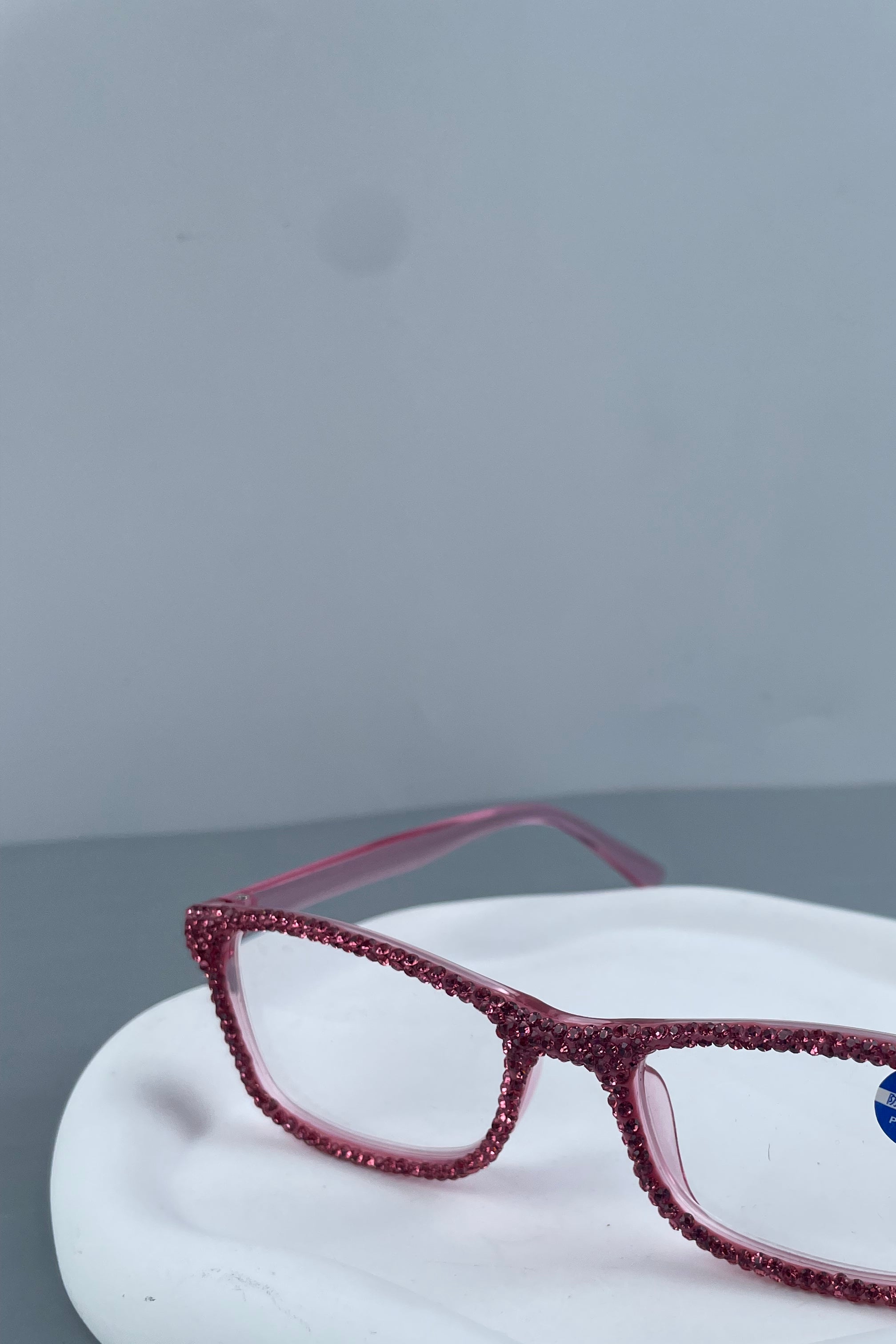Classic Rhinestone Rectangle Presbyopic Reader G0497 - Rose Red