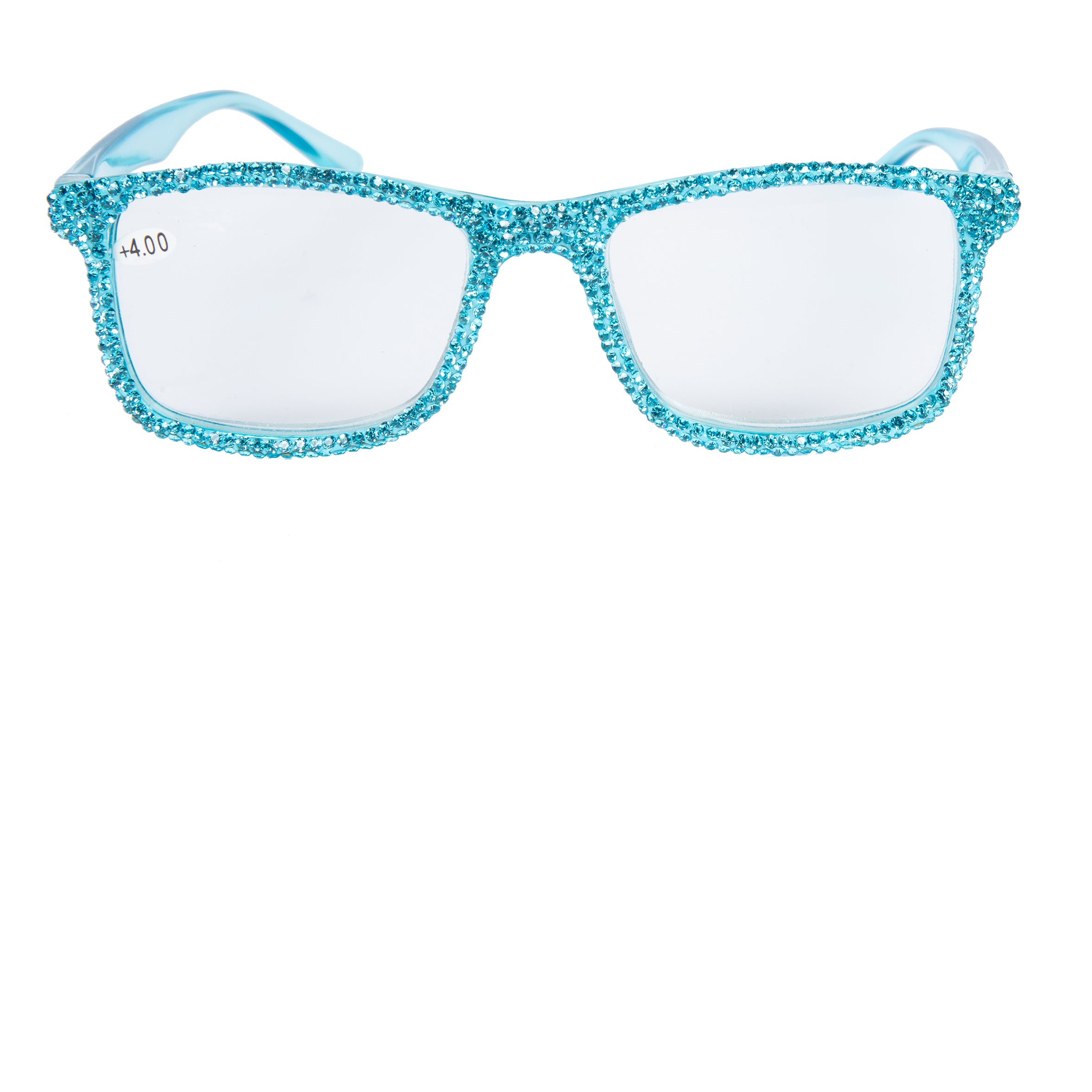 Classic Rhinestone Rectangle Presbyopic Reader G0497 - Light Blue
