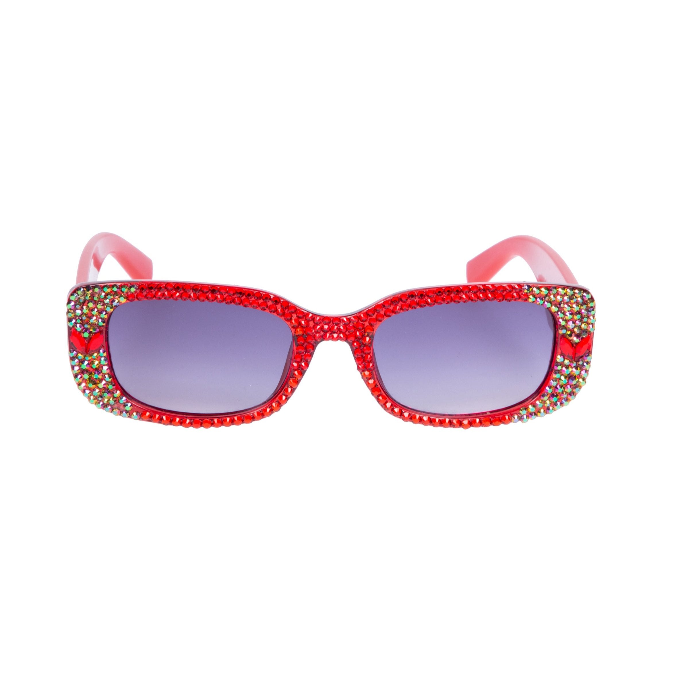 Gafas de sol rectangulares gruesas hechas a mano con diamantes de imitación G0500