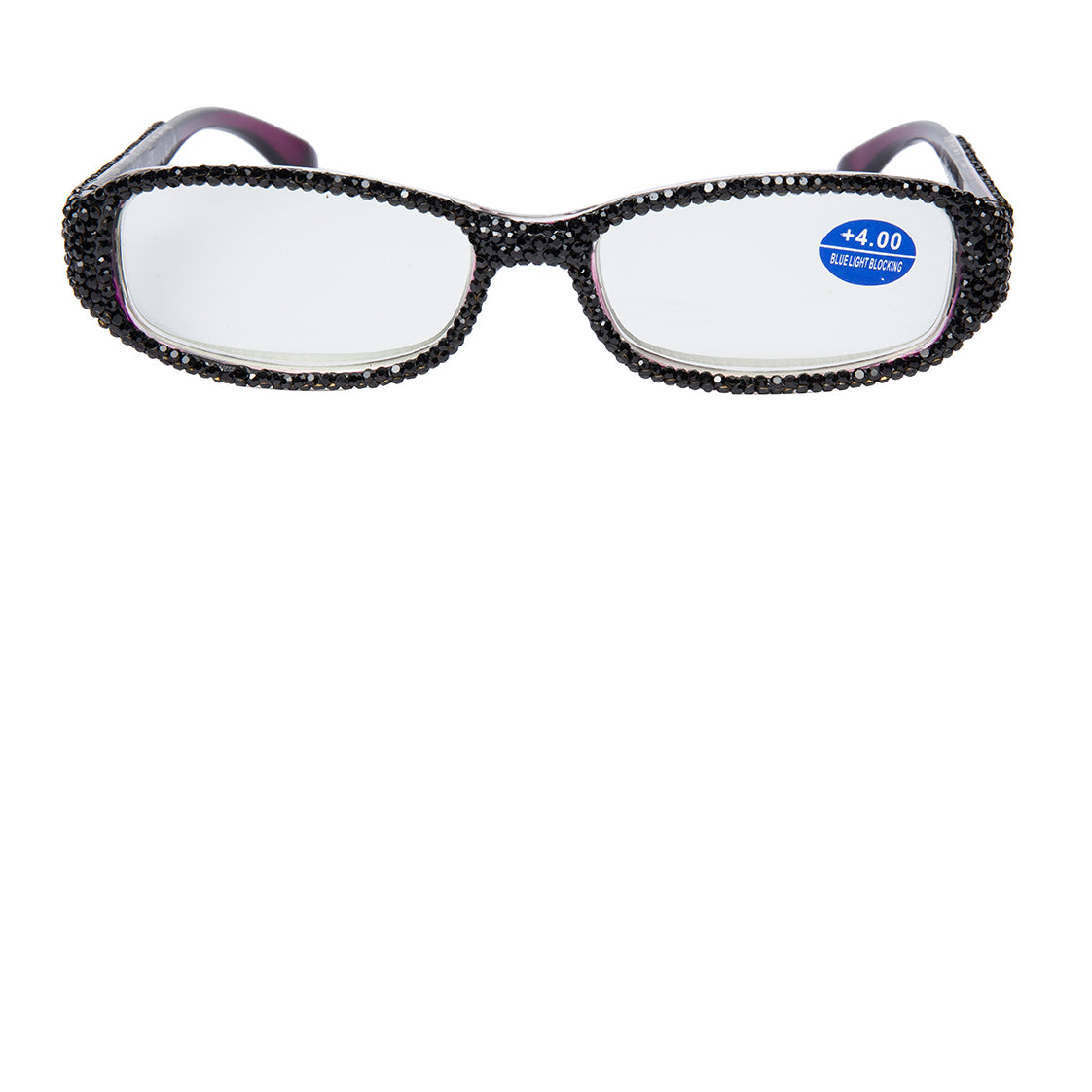 Handmade Rhinestone Square Reader G0539-Black