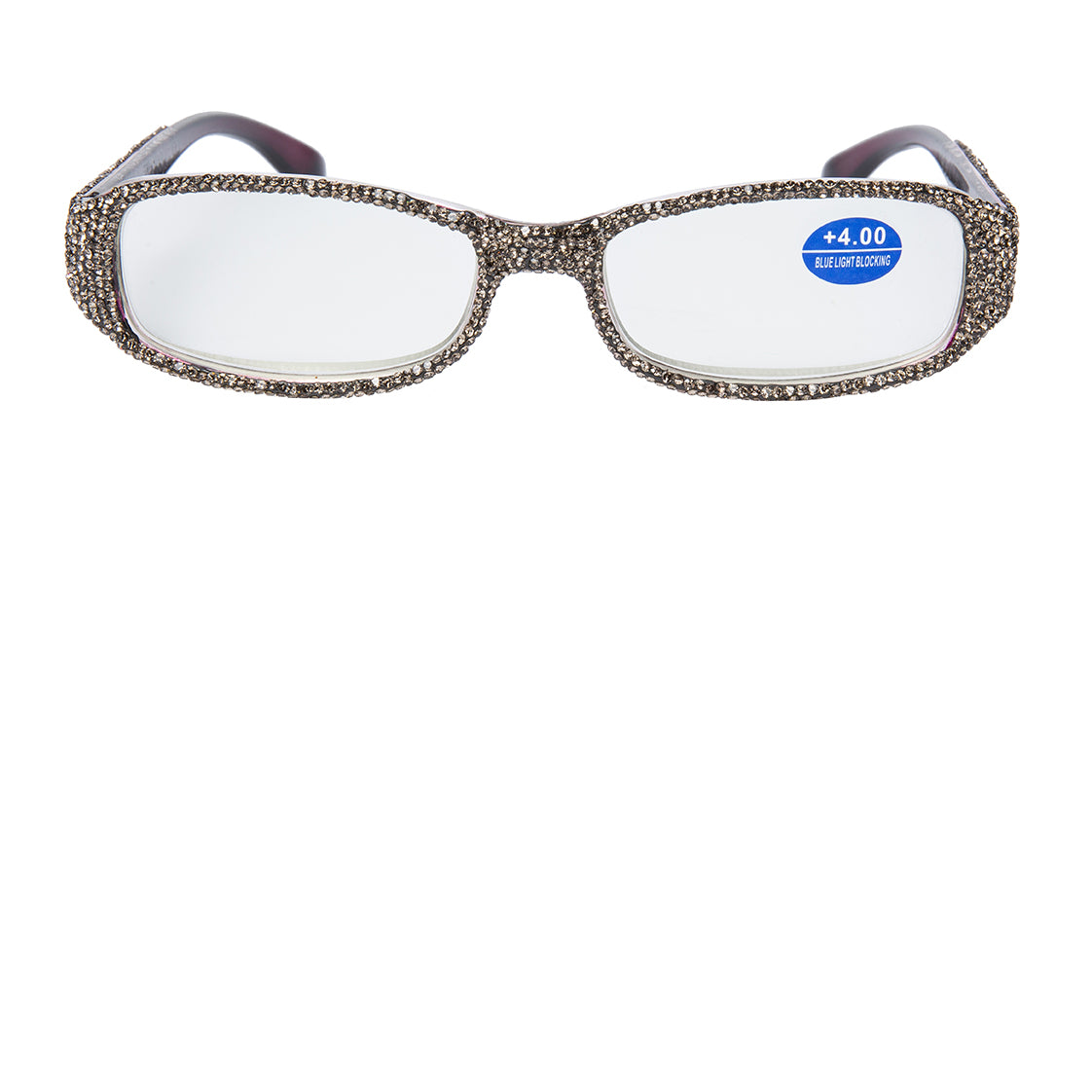 Handmade Rhinestone Square Reader G0539-Gray