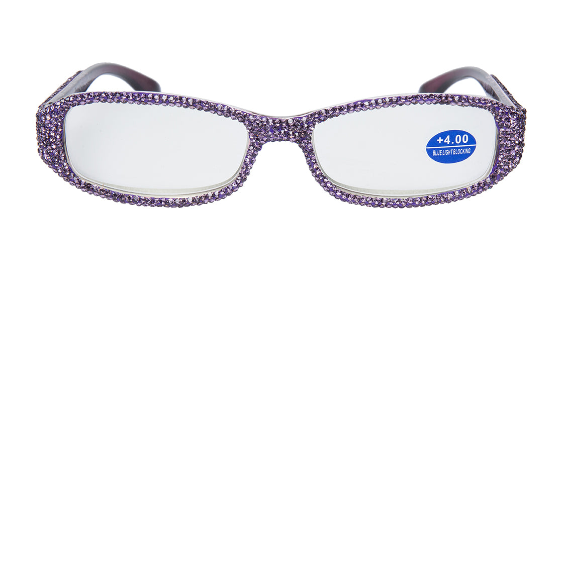 Handmade Rhinestone Square Reader G0539-Purple
