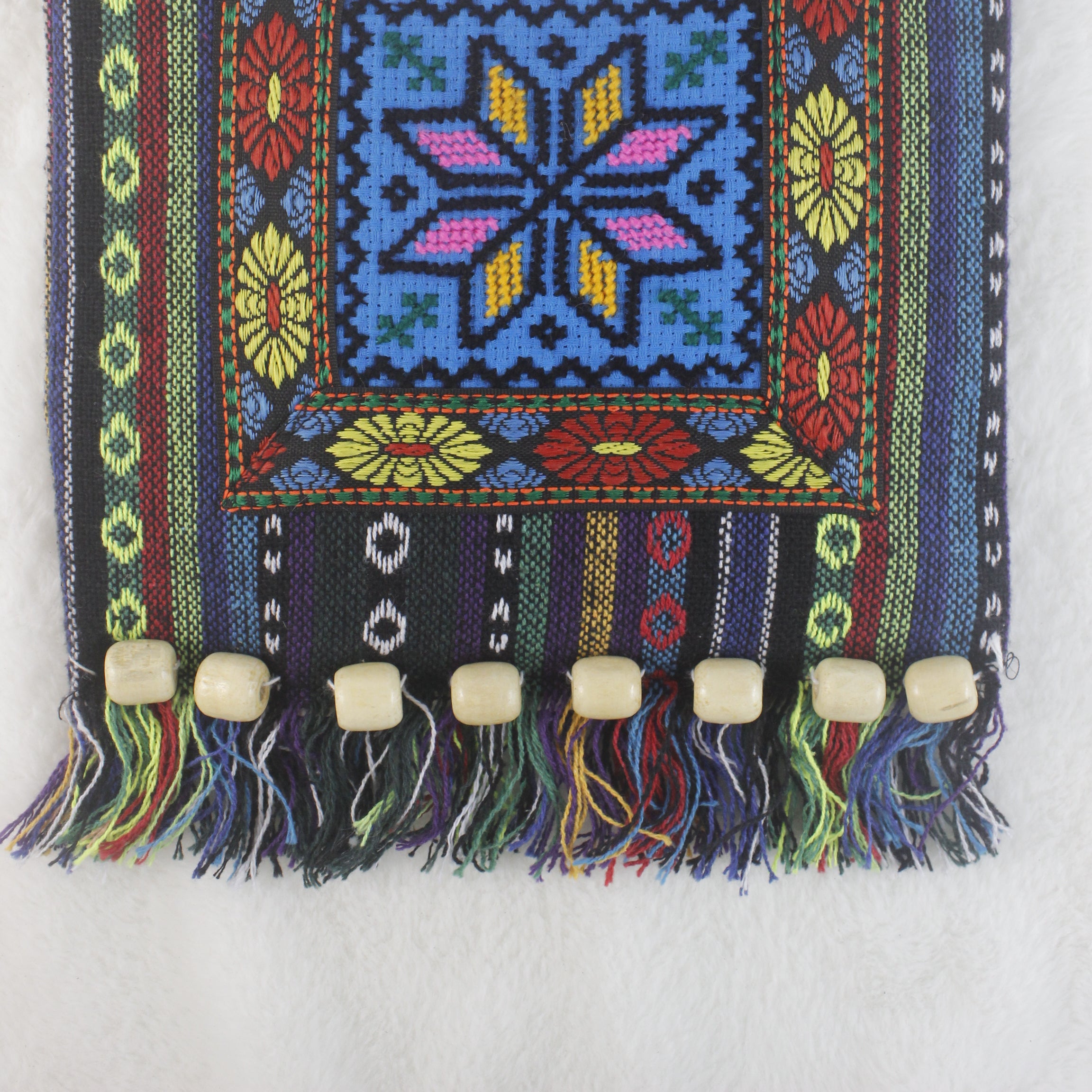 Bolsos tipo mensajero con borlas y estampados florales étnicos HB0541