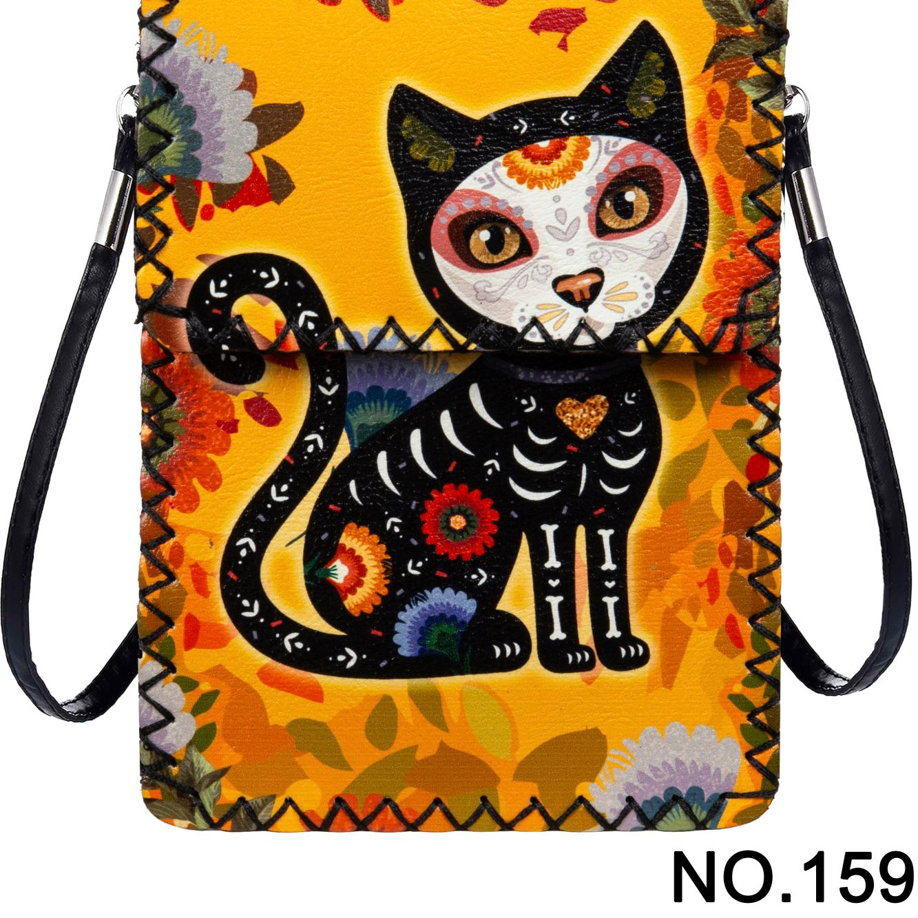 Dia De Los Muertos Cat Printed Crossbody HB0580 - NO.159