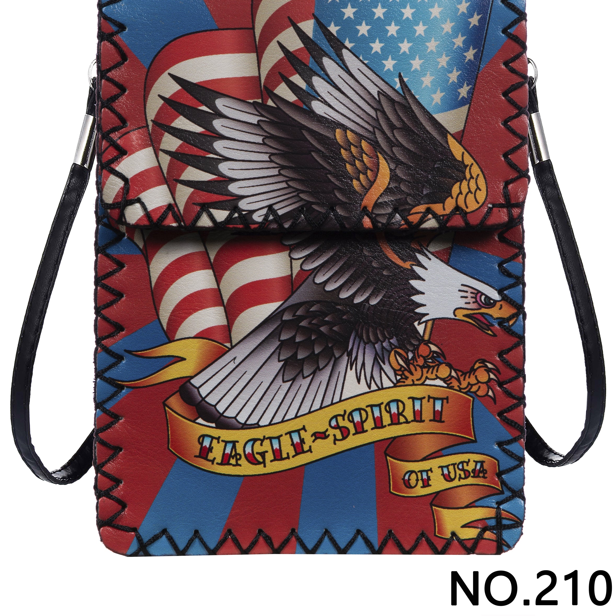 Bolso bandolera con estampado de águila americana cosido a mano HB0580-NO.210