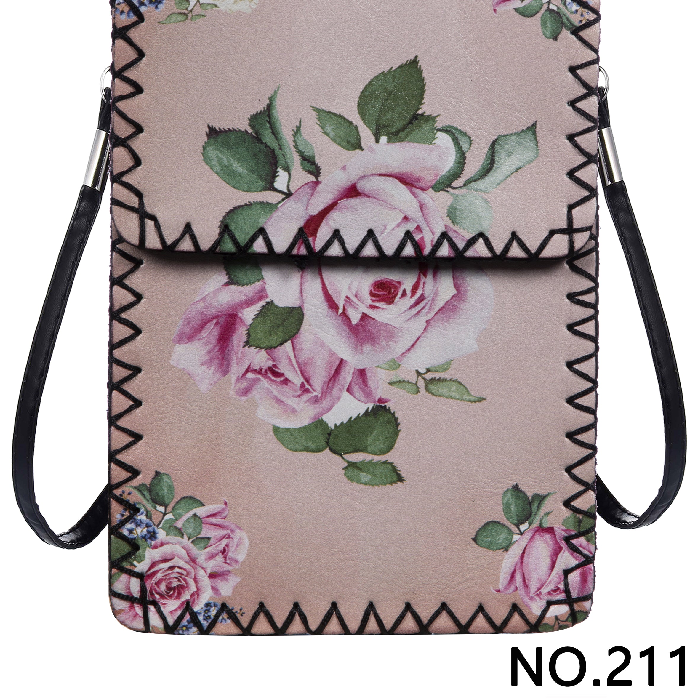 Rose Print Hand Stitch Crossbody Bag HB0580-NO.211