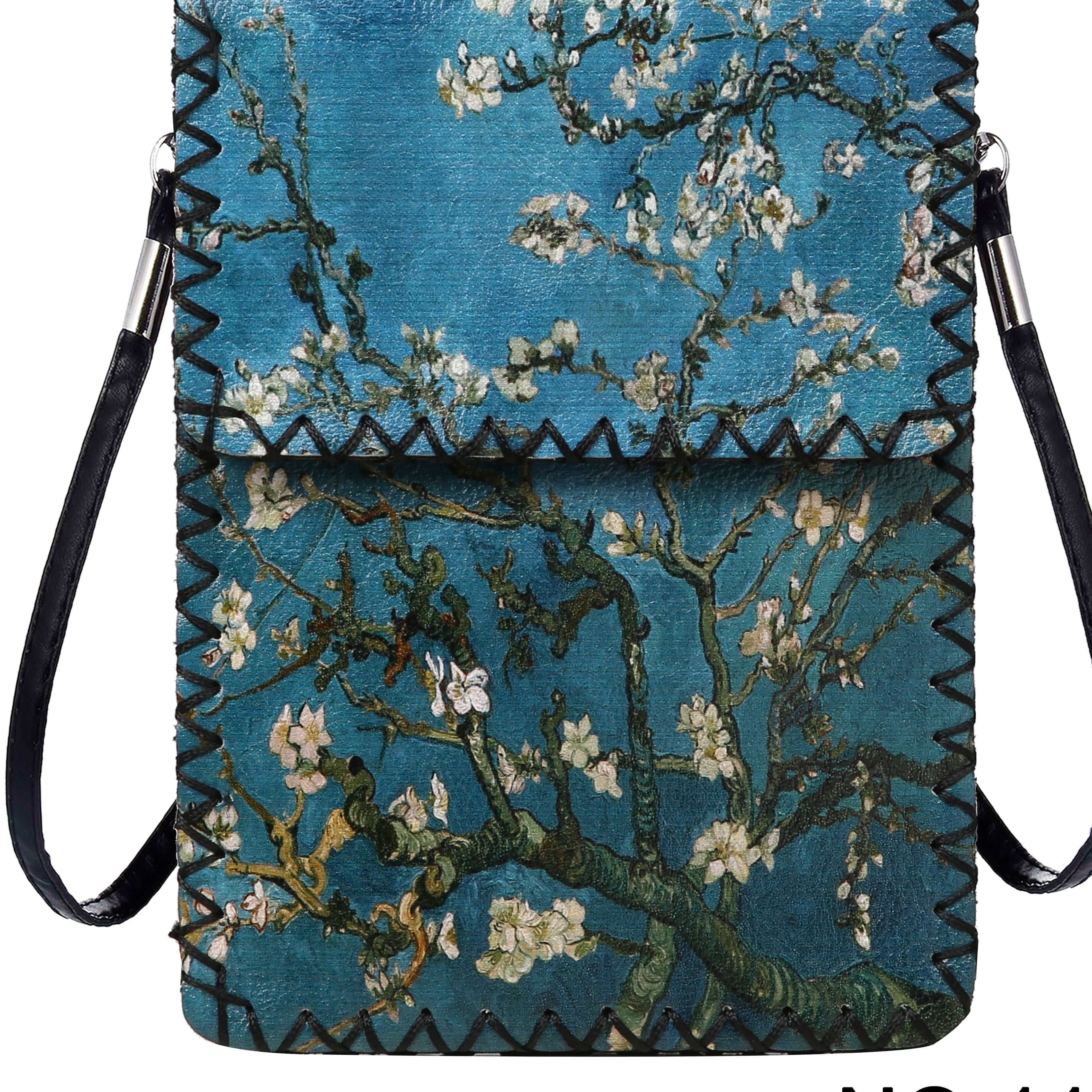 Almond Blossoms Print Hand Stitch Crossbody Bag HB0580-113
