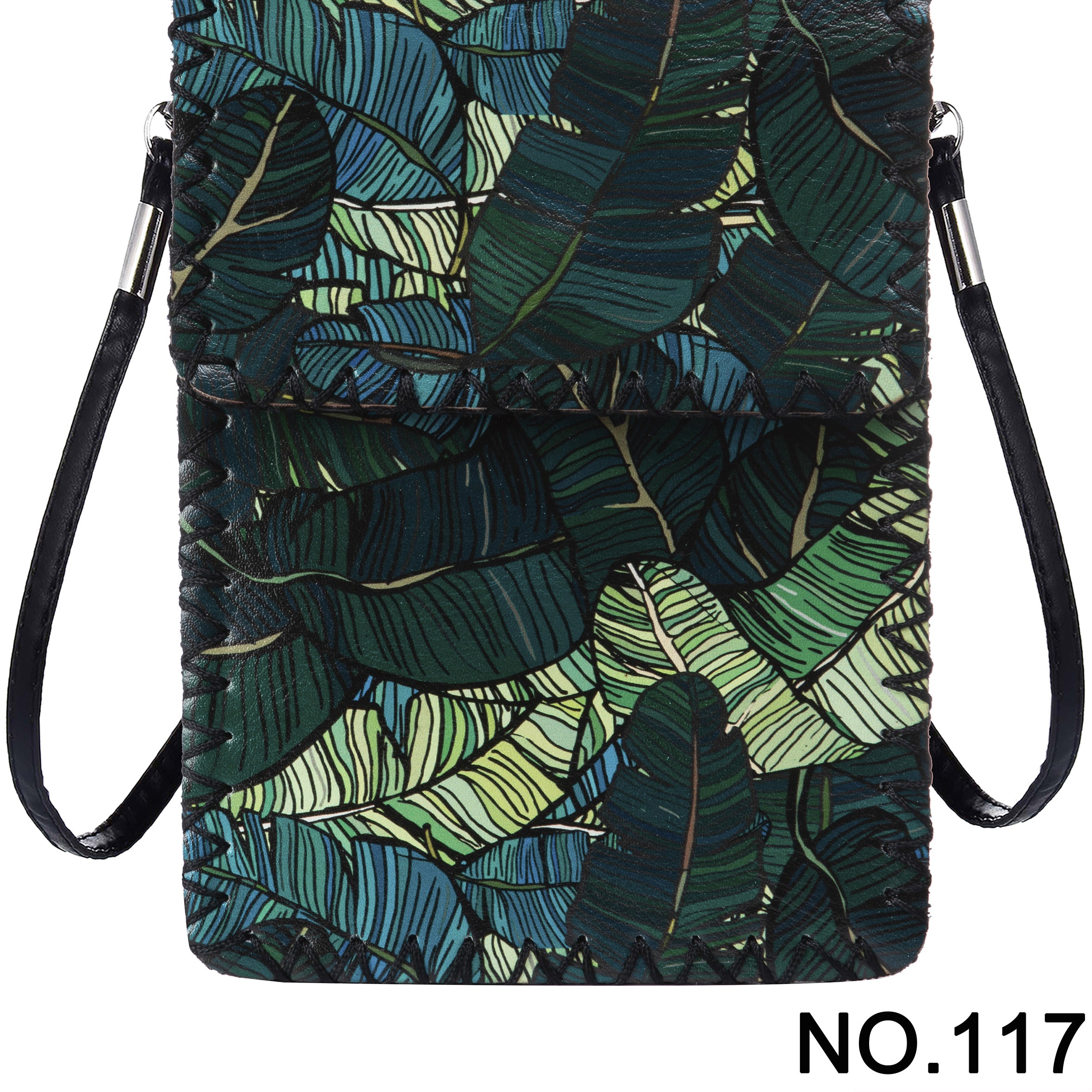Leaves Print Hand Stitch Crossbody Bag HB0580-117